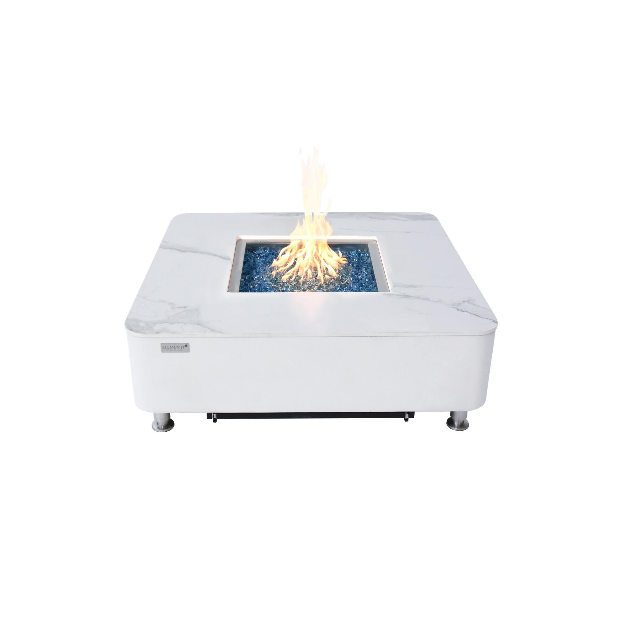 Annecy 42″ Square Porcelain Top Gas Fire Table – Elementi Plus