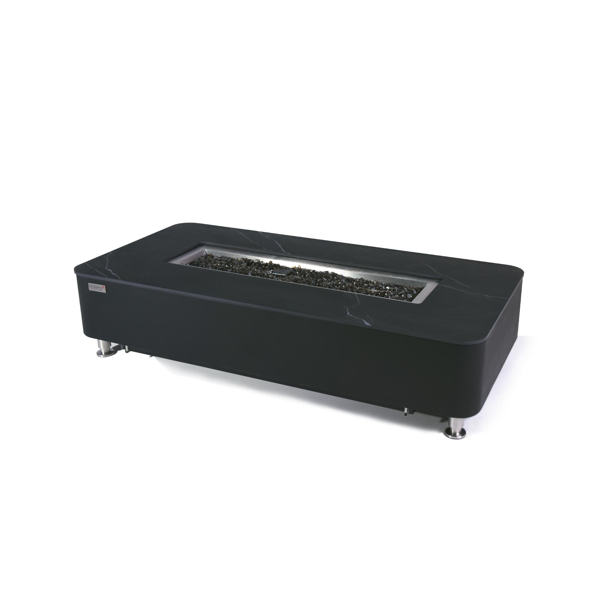 Valencia 62″ Rectangular Marble Porcelain Top Gas Fire Table – Elementi Plus