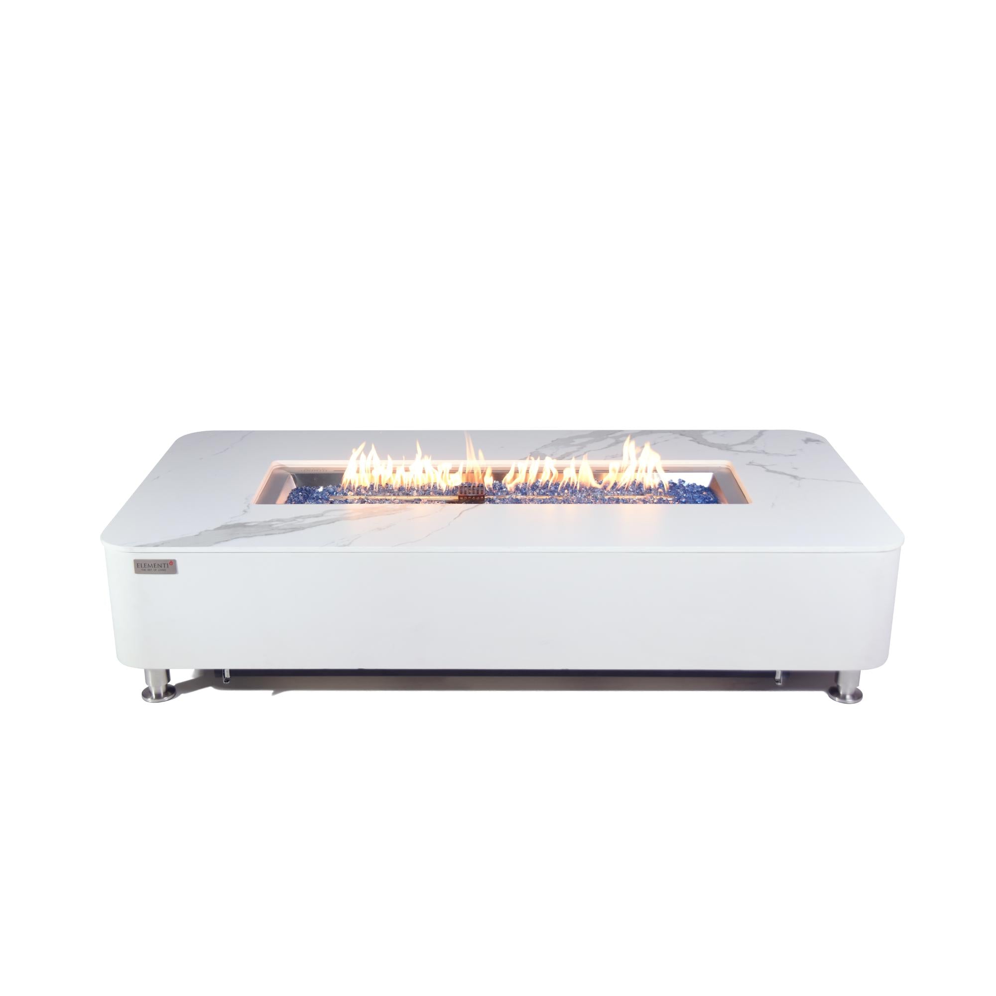 Athens 62″ Rectangular Marble Porcelain Top Gas Fire Table – Elementi Plus