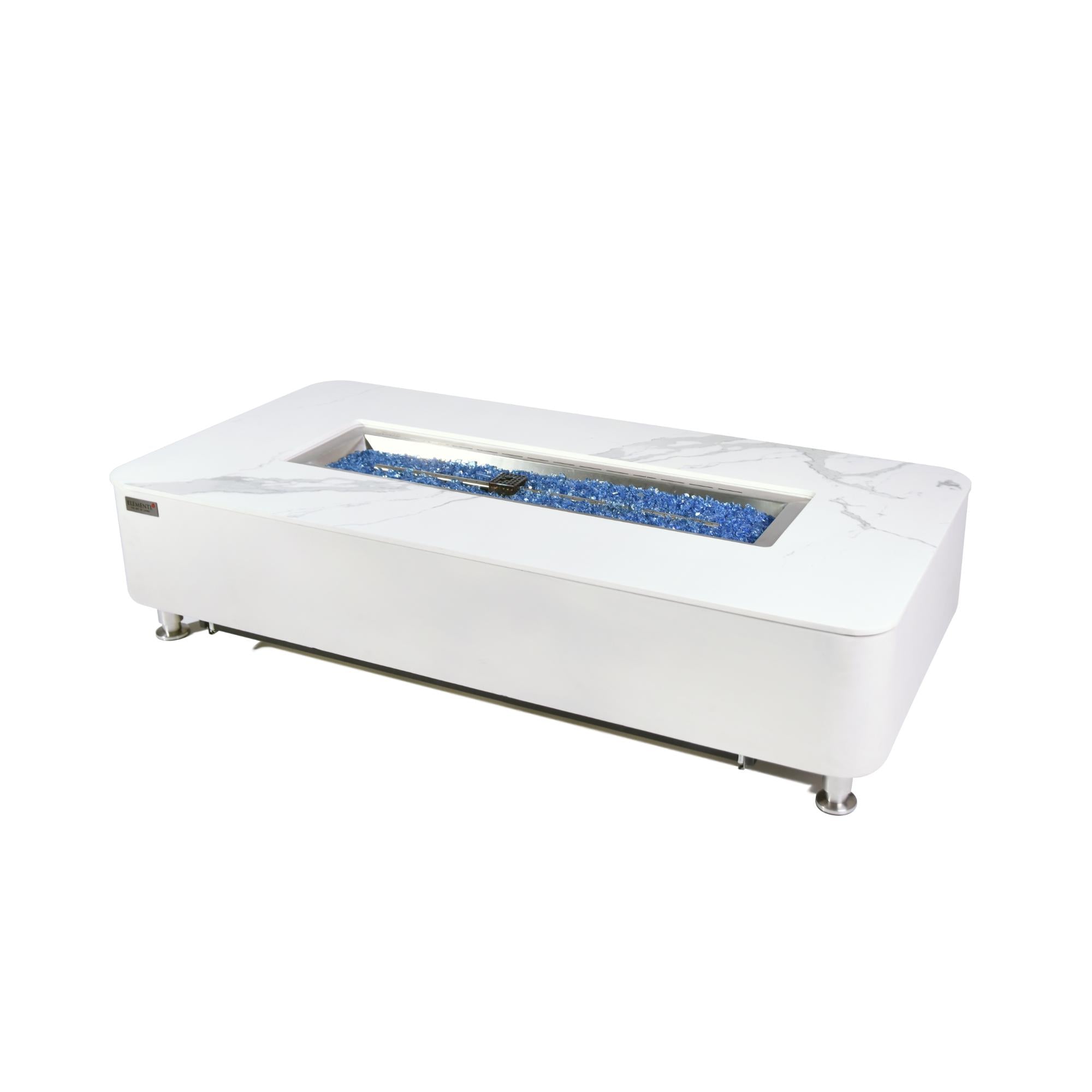Athens 62″ Rectangular Marble Porcelain Top Gas Fire Table – Elementi Plus