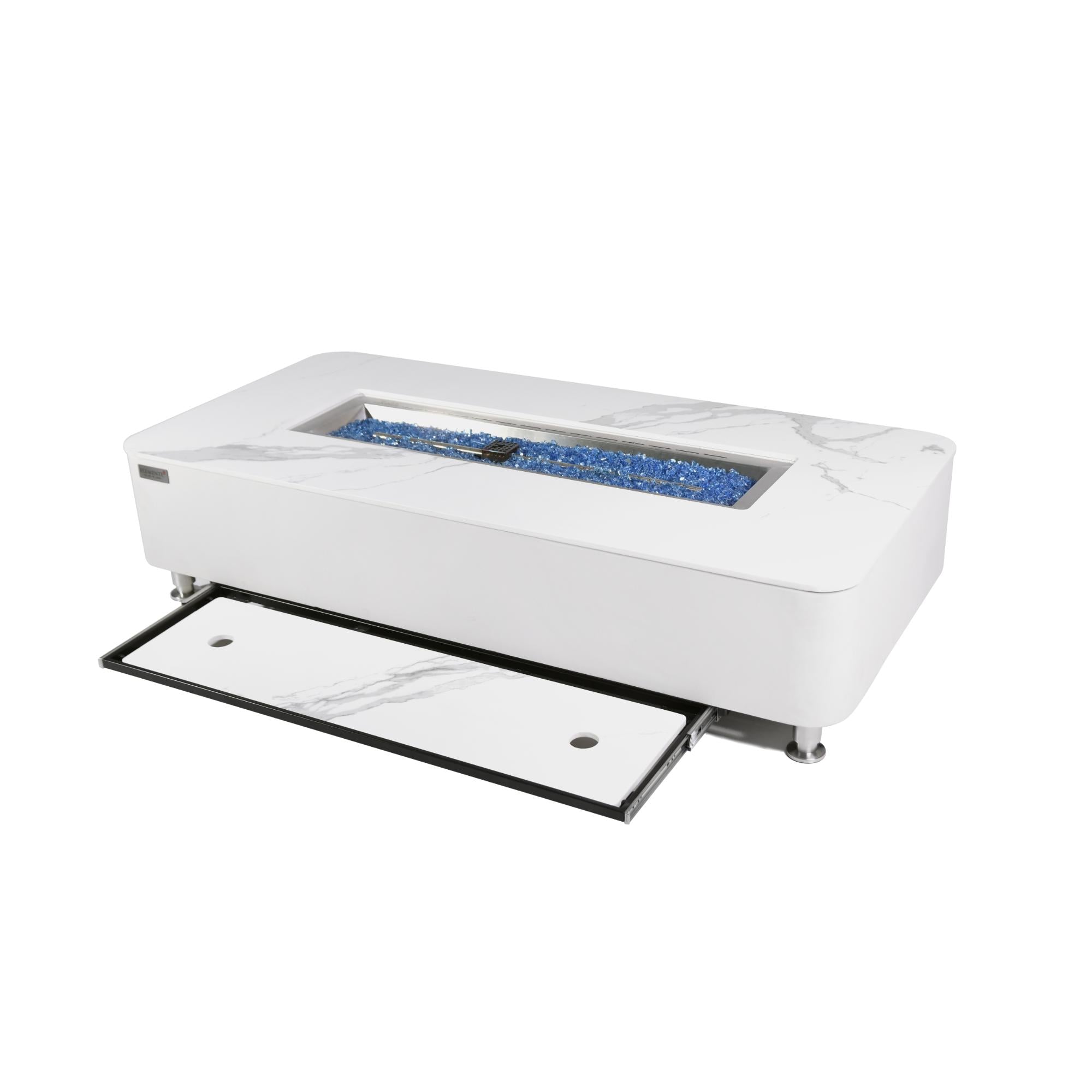 Athens 62″ Rectangular Marble Porcelain Top Gas Fire Table – Elementi Plus