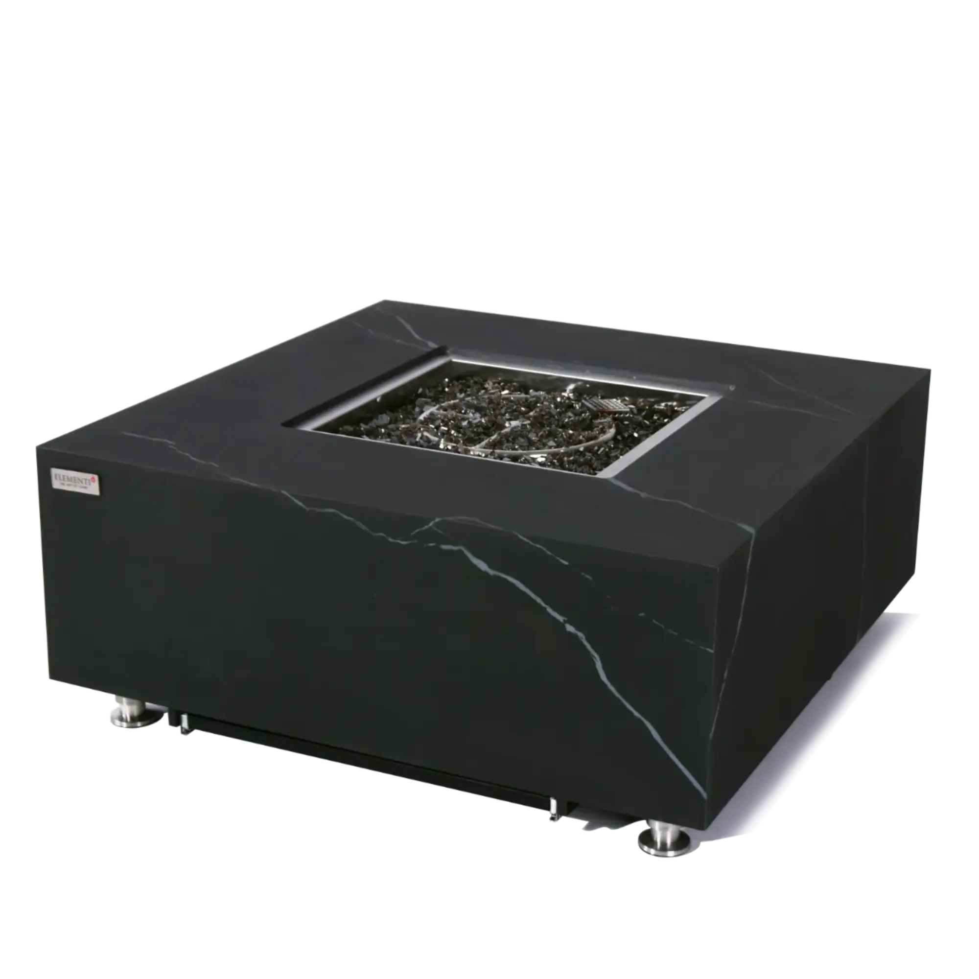 Sofia 40″ Square Marble Porcelain Gas Fire Table – Elementi Plus Elementi