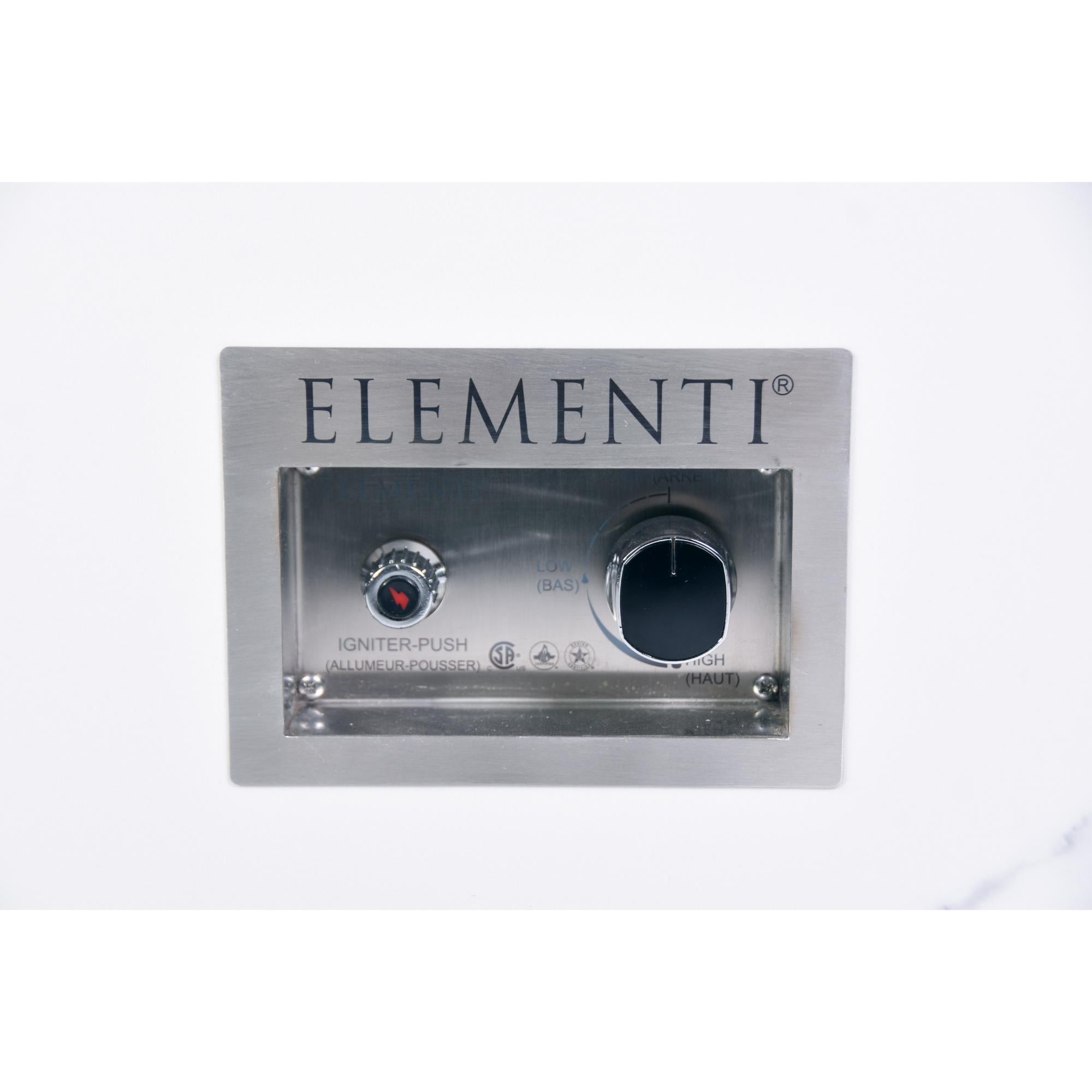 Bianco 40″ Square Marble Porcelain Top Gas Fire Table – Elementi Plus