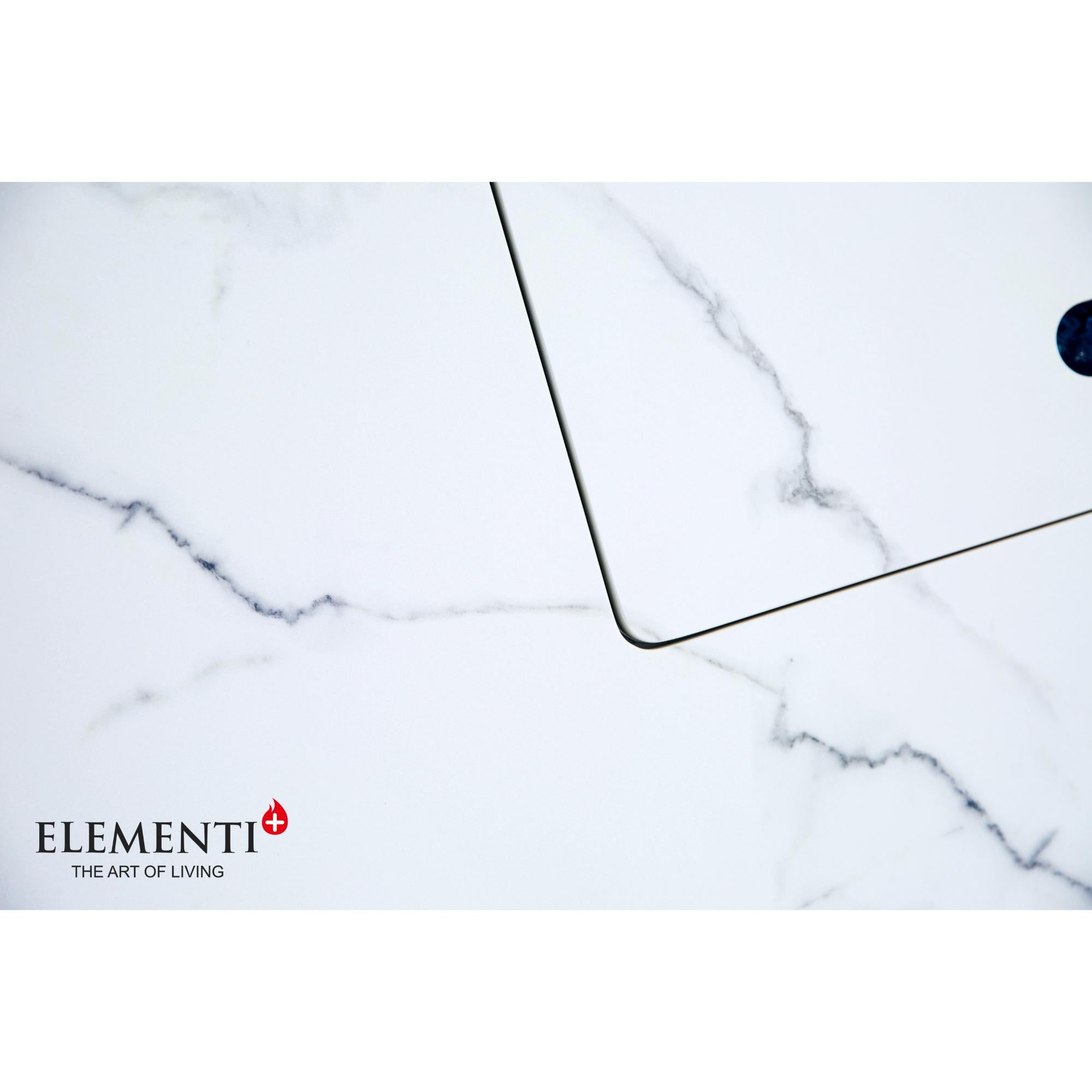 Bianco 40″ Square Marble Porcelain Top Gas Fire Table – Elementi Plus