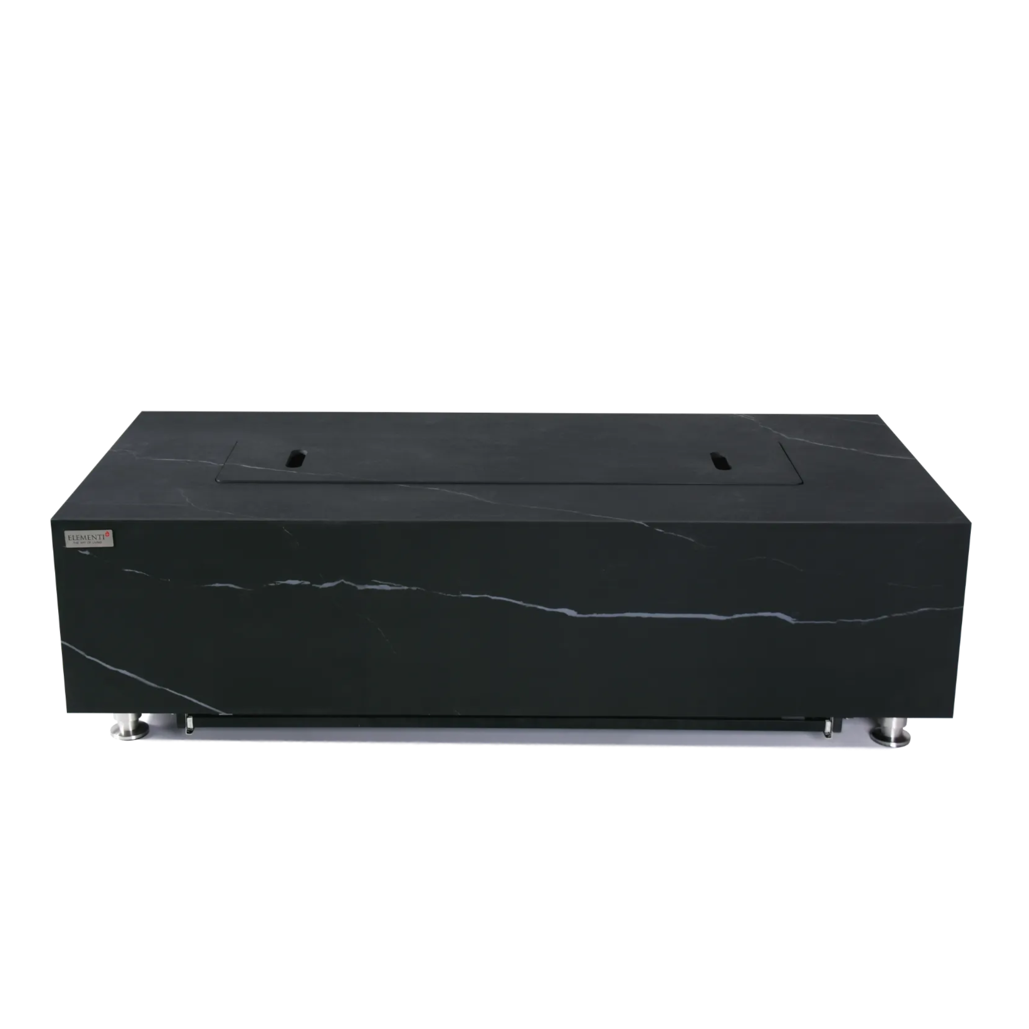 Varna 60″ Rectangular Marble Porcelain Gas Fire Table – Elementi Plus