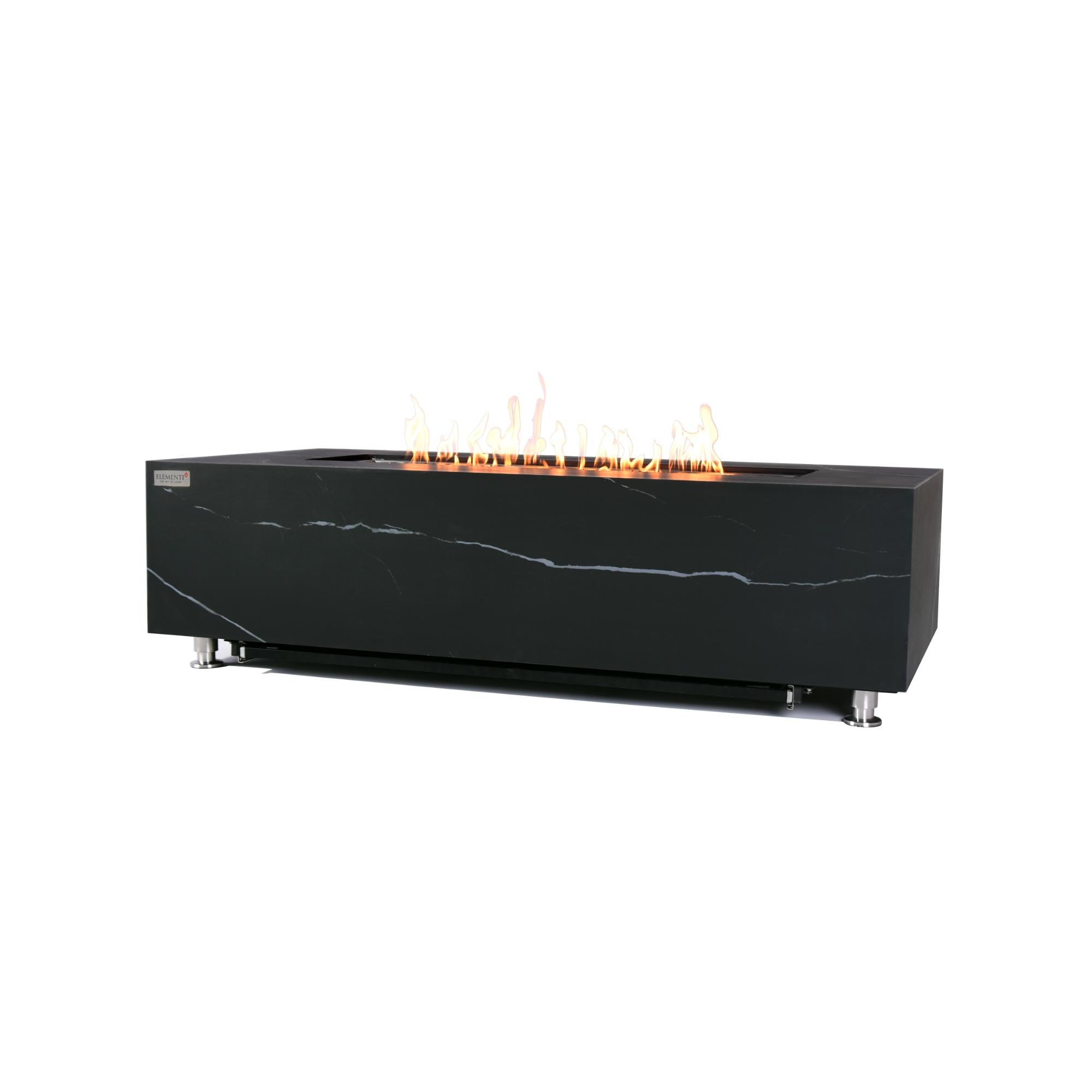 Varna 60″ Rectangular Marble Porcelain Top Gas Fire Table – Elementi Plus