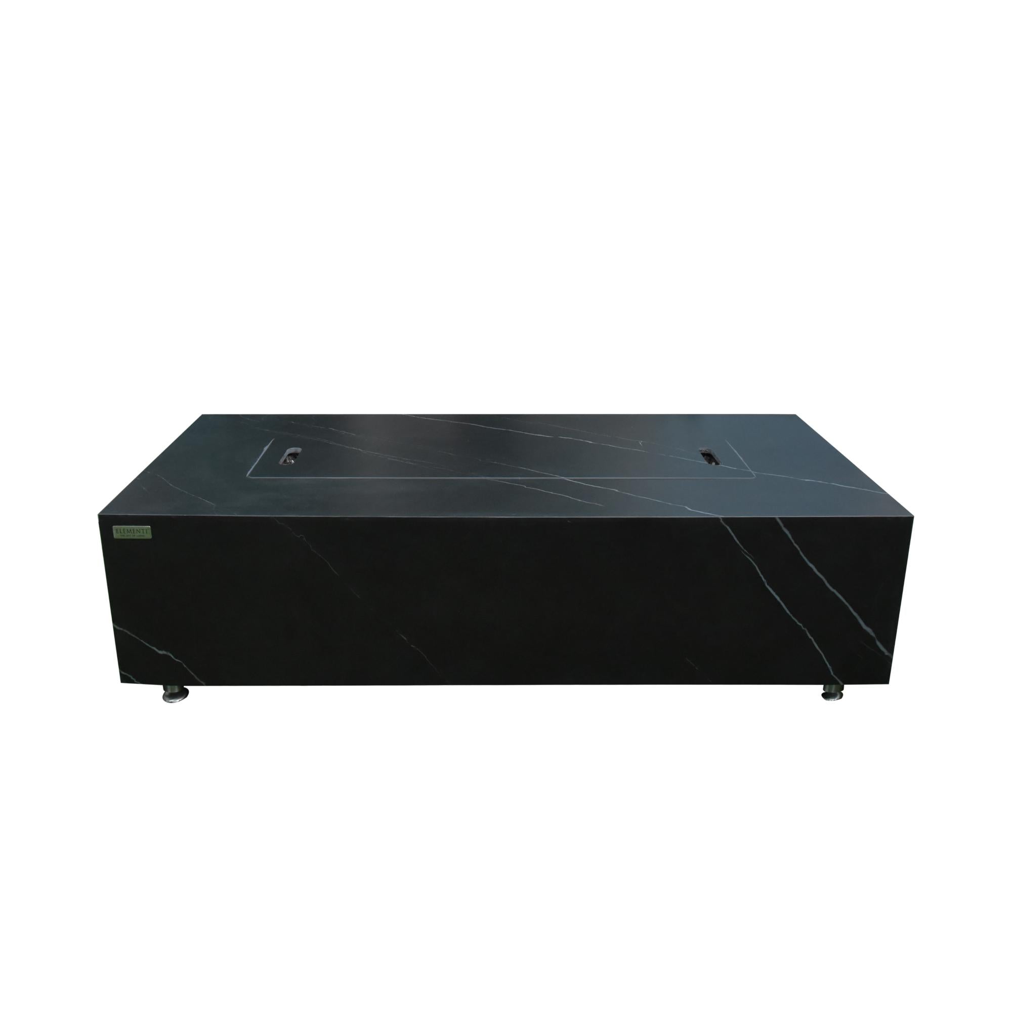 Varna 60″ Rectangular Marble Porcelain Top Gas Fire Table – Elementi Plus