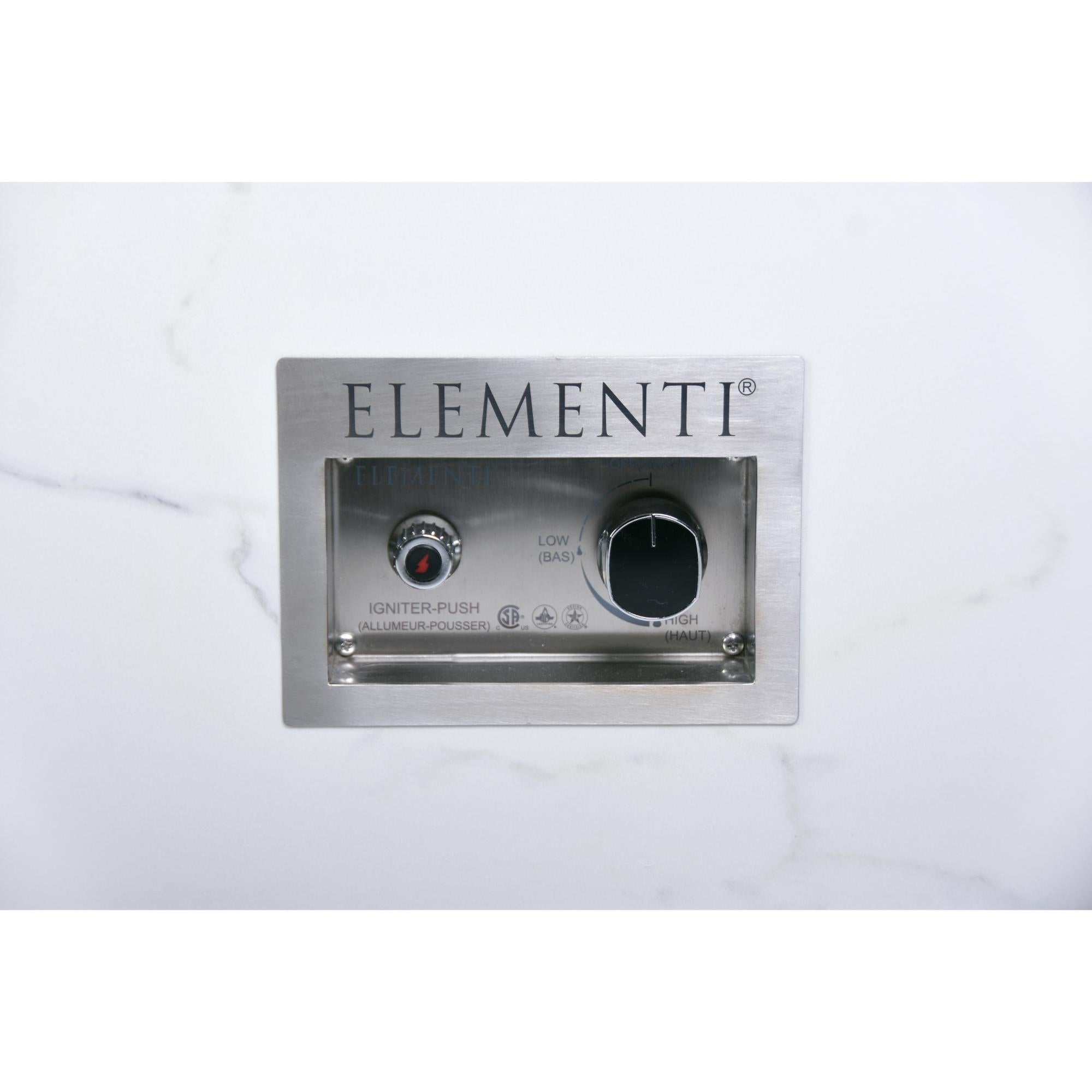 Carrara 60″ Rectangular Marble Porcelain Top Gas Fire Table – Elementi Plus
