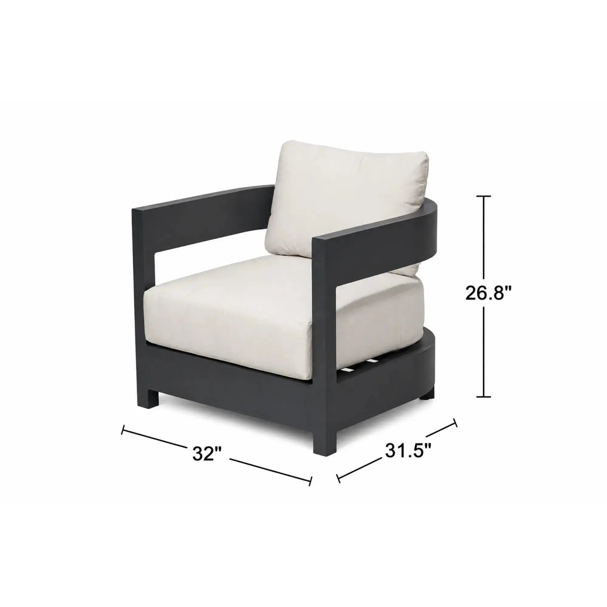 Monaco Aluminum Outdoor Lounge Chair with Sunbrella Cushions (OS2601S) - Elementi Elementi