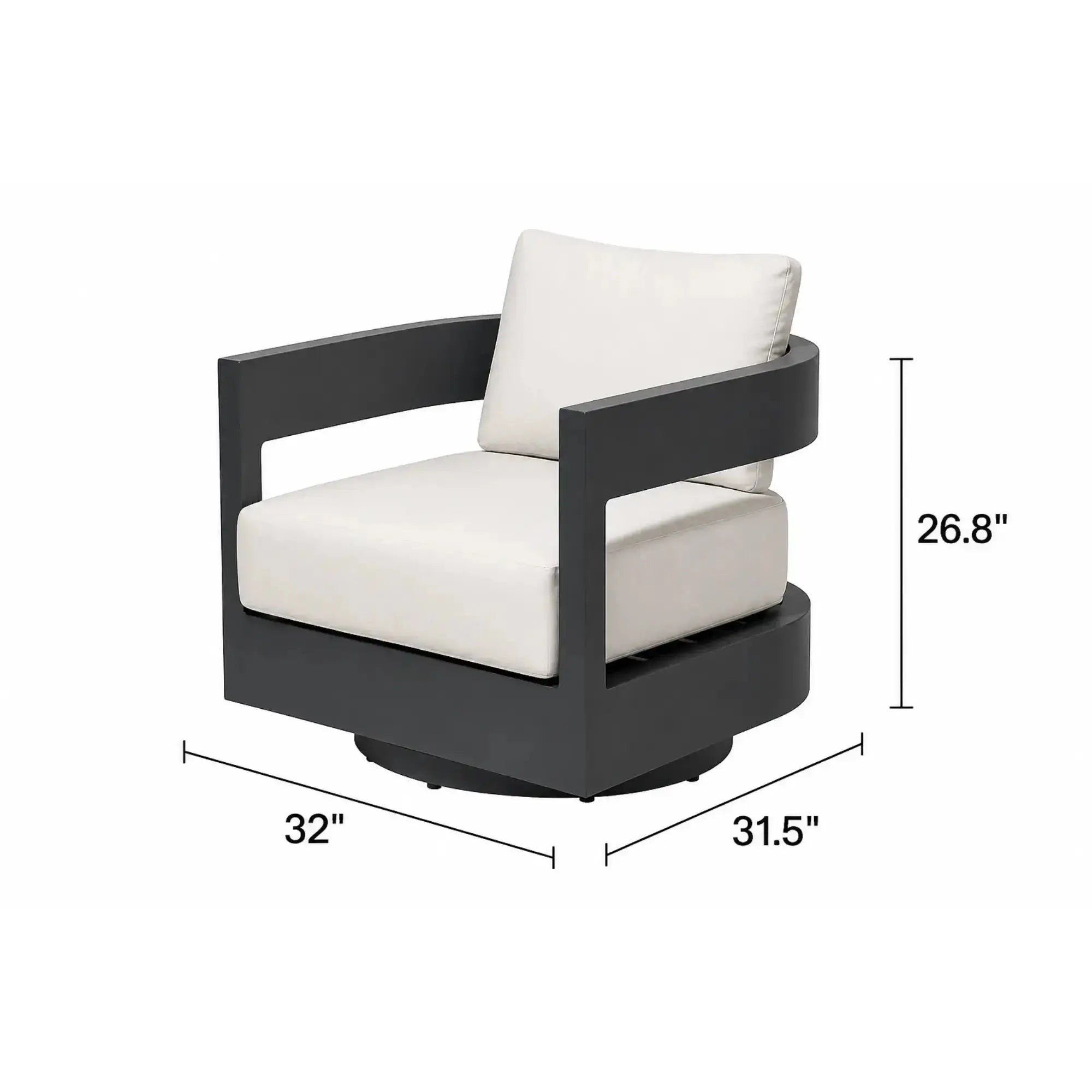 Monaco Outdoor Swivel Glider Chair with Sunbrella Cushions (OS2601W) - Elementi Elementi