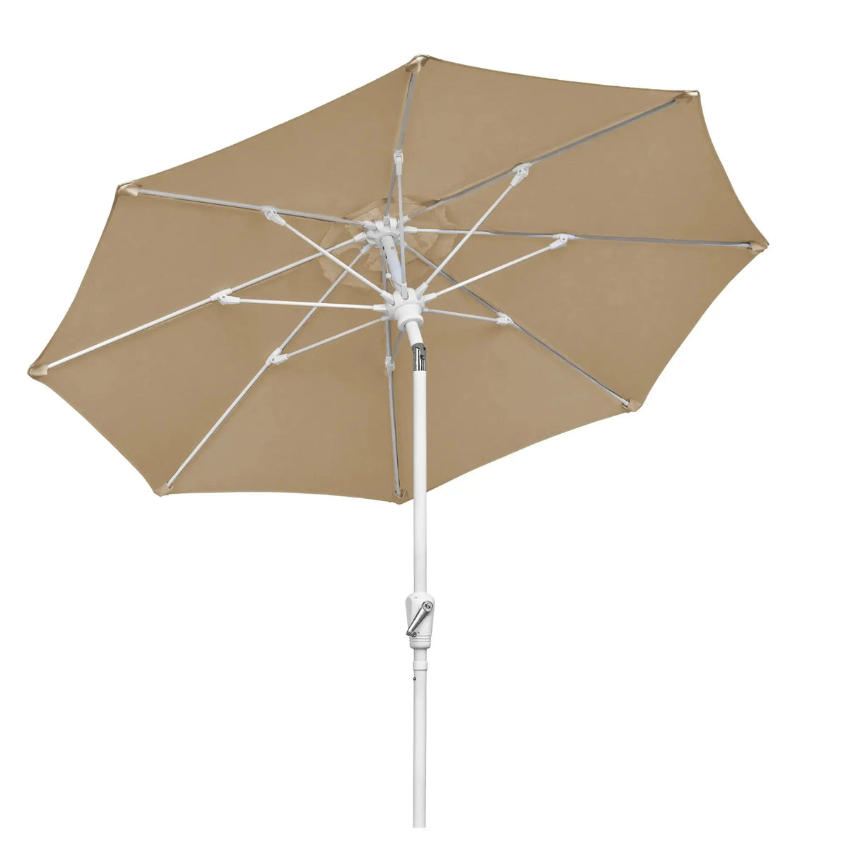 FiberBuilt 9' Oct Patio Umbrella – Crank Lift & Push-Button Tilt – Solution-Dyed Poly Canopy FiberBuilt