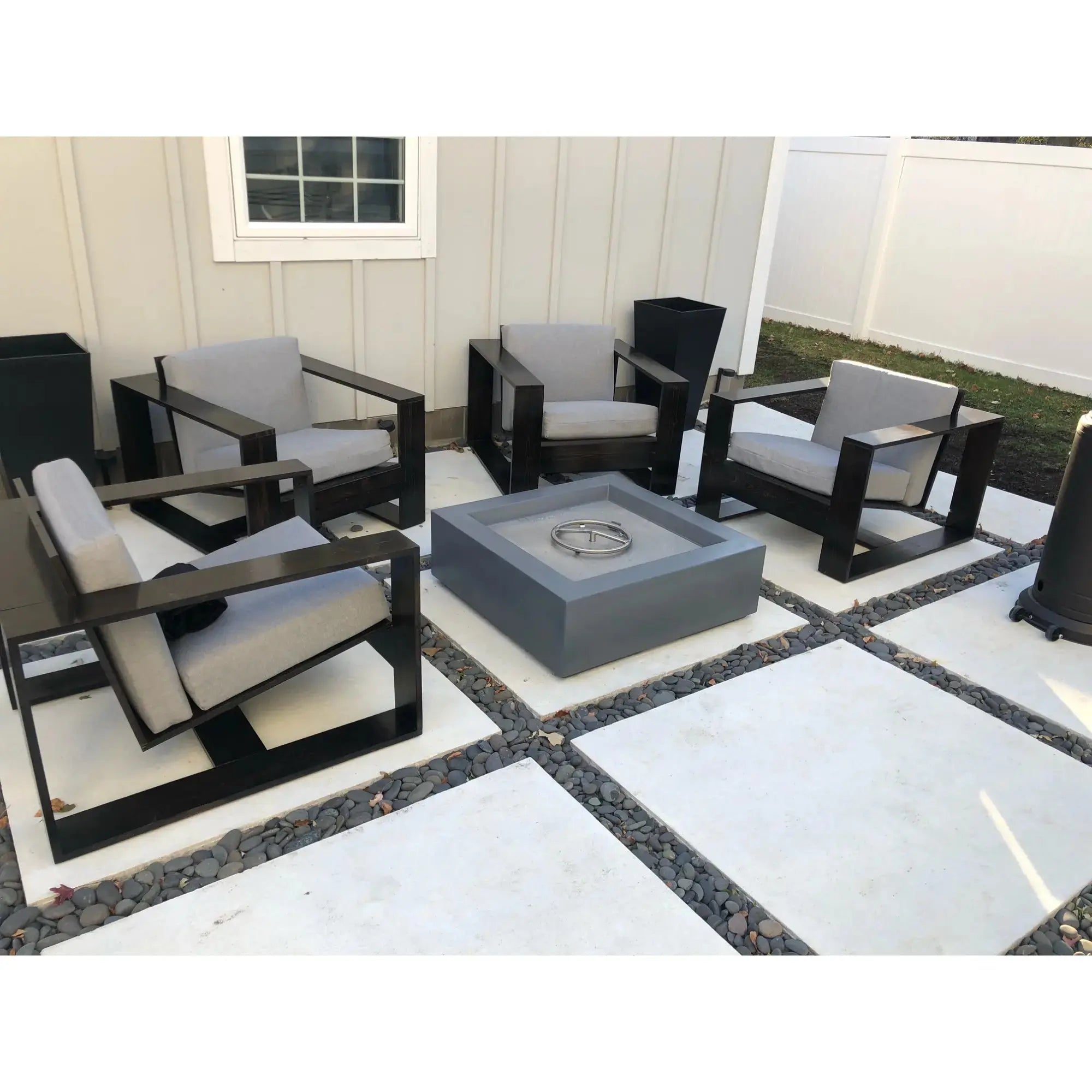 Quad 42" Square Concrete Gas Fire Pit – The Outdoor Plus The Outdoor Plus
