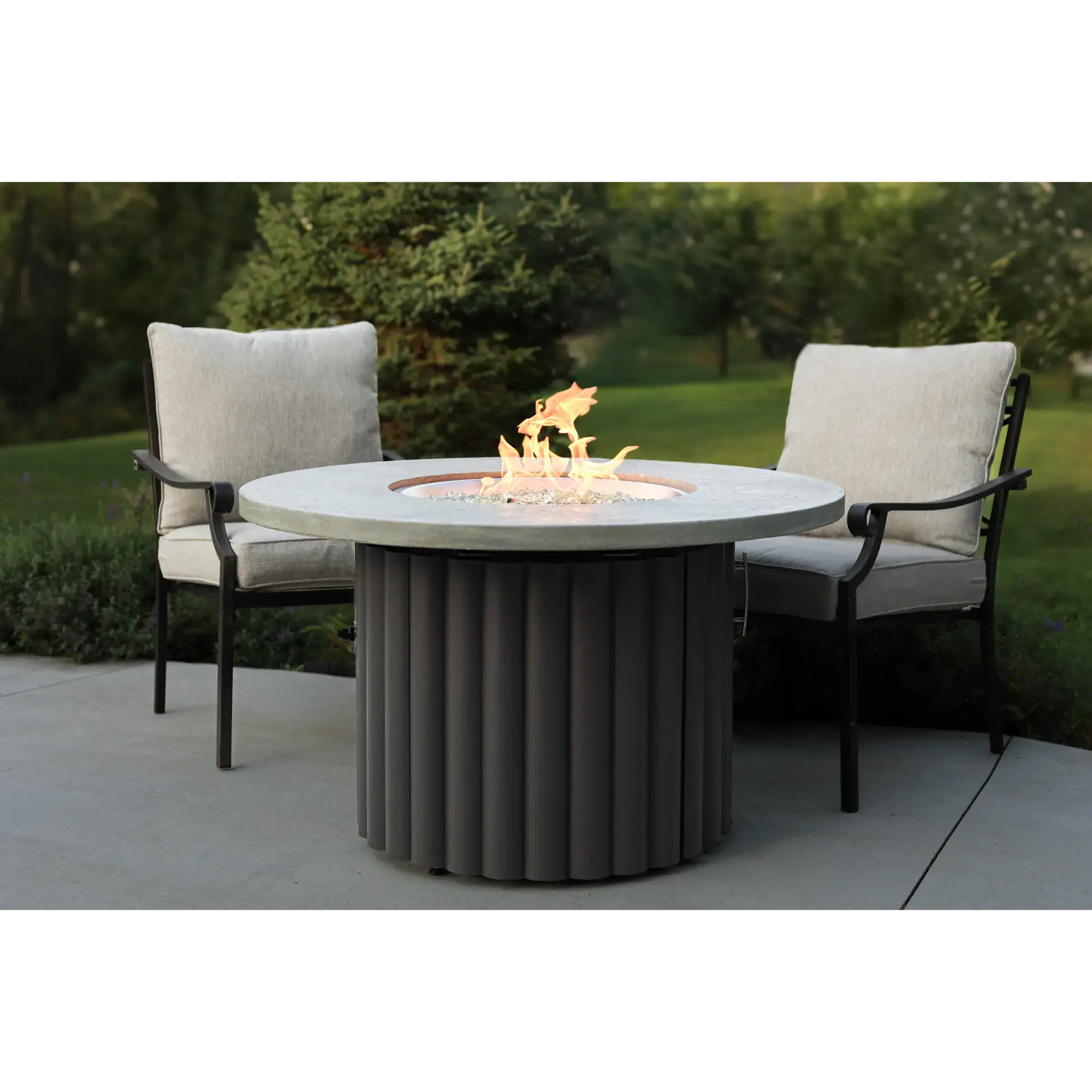 Reverie 42" Round Gas Fire Pit Table - The Outdoor GreatRoom Company The Outdoor GreatRoom Company