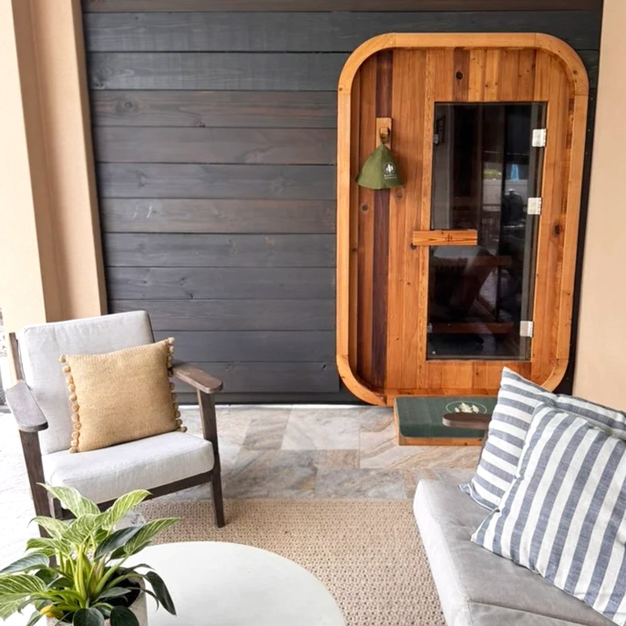Redwood Outdoors Duo Outdoor Sauna - 2 Person - Harvia KIP 8kW Heater