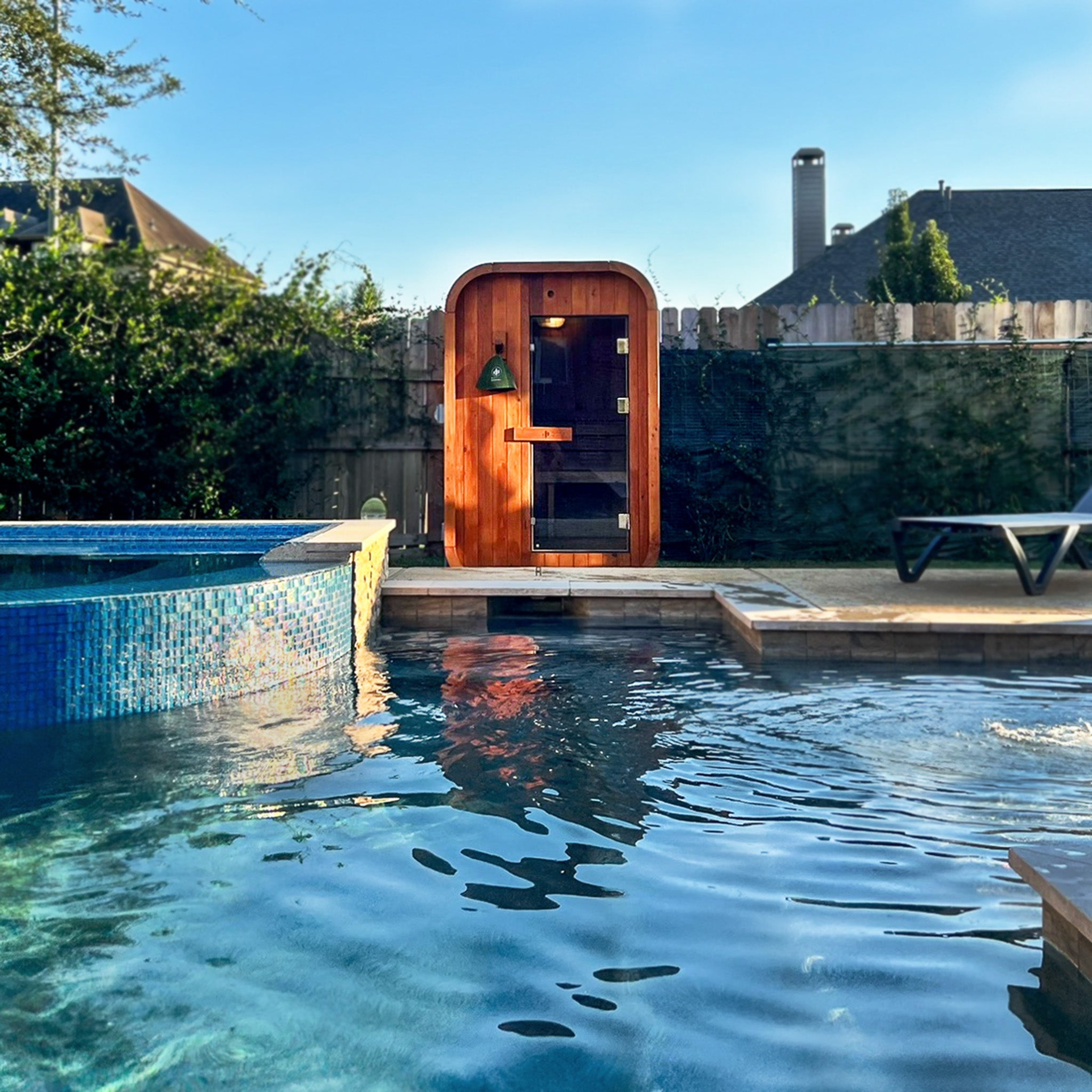 Redwood Outdoors Duo Outdoor Sauna - 2 Person - Harvia Spirit Wi-Fi 8kW Heater
