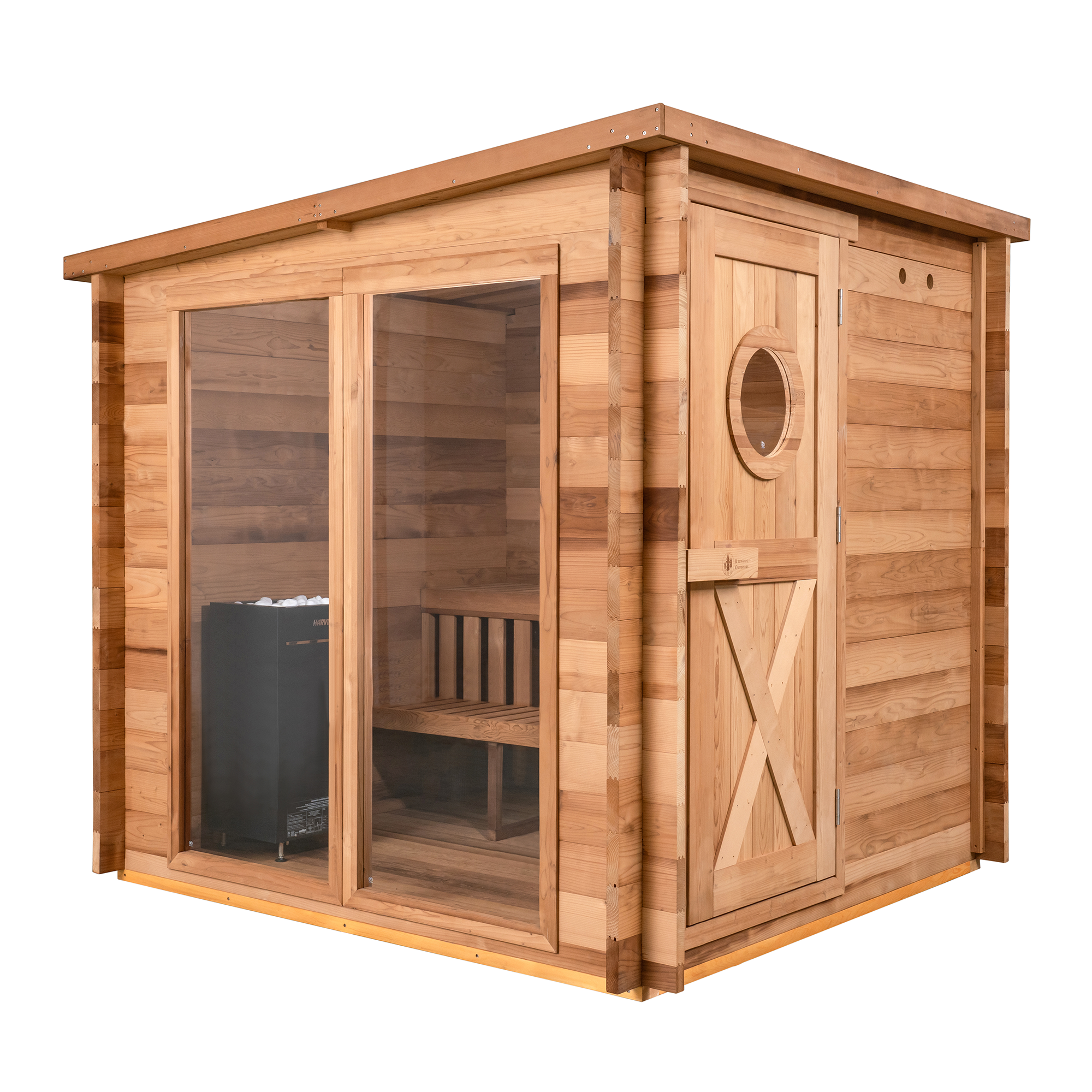 Redwood Outdoors Garden Outdoor Sauna - 8 Person - Harvia KIP 8kW Heater