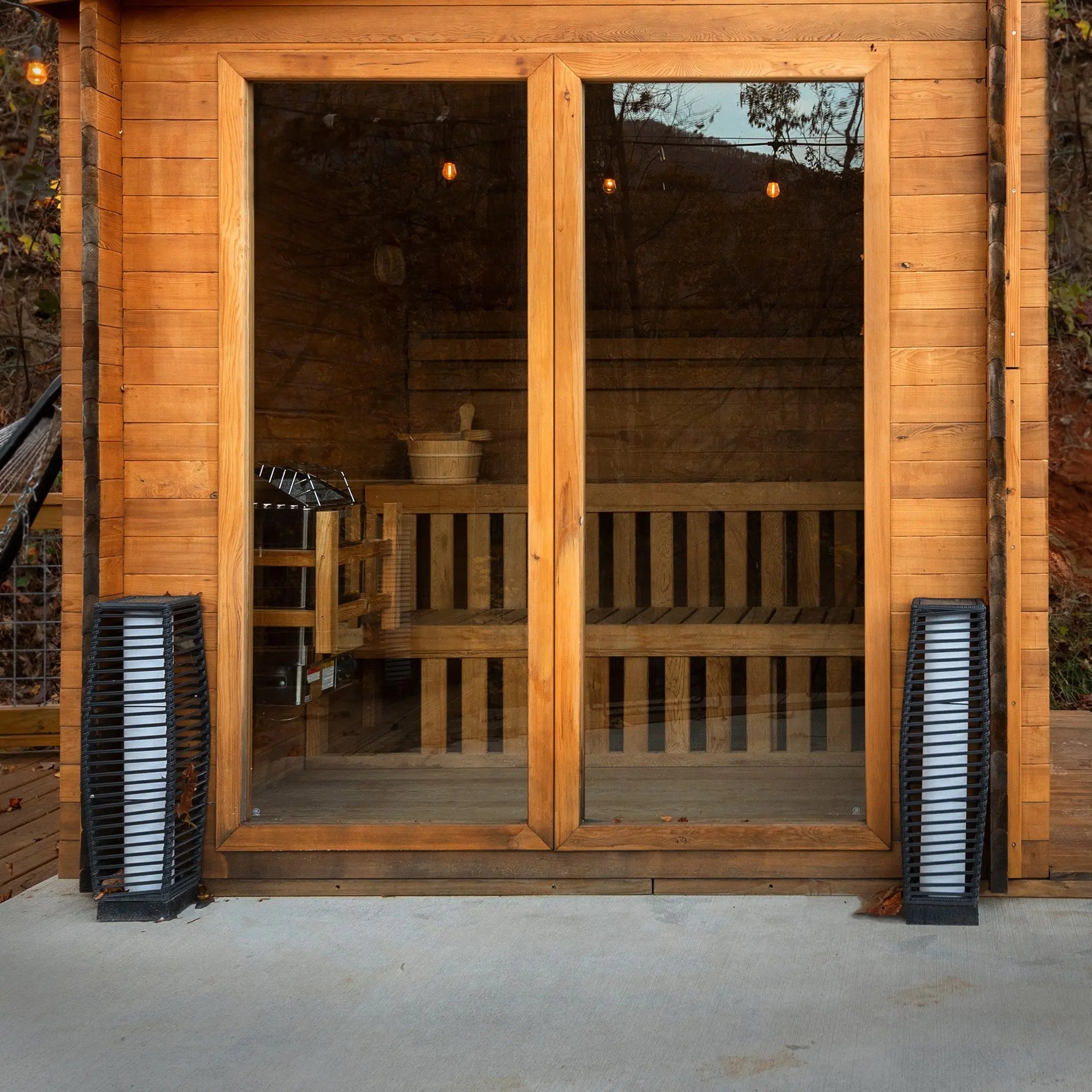 Garden Outdoor Sauna - 8 Person w/ Harvia KIP 8kW Heater Redwood Outdoors
