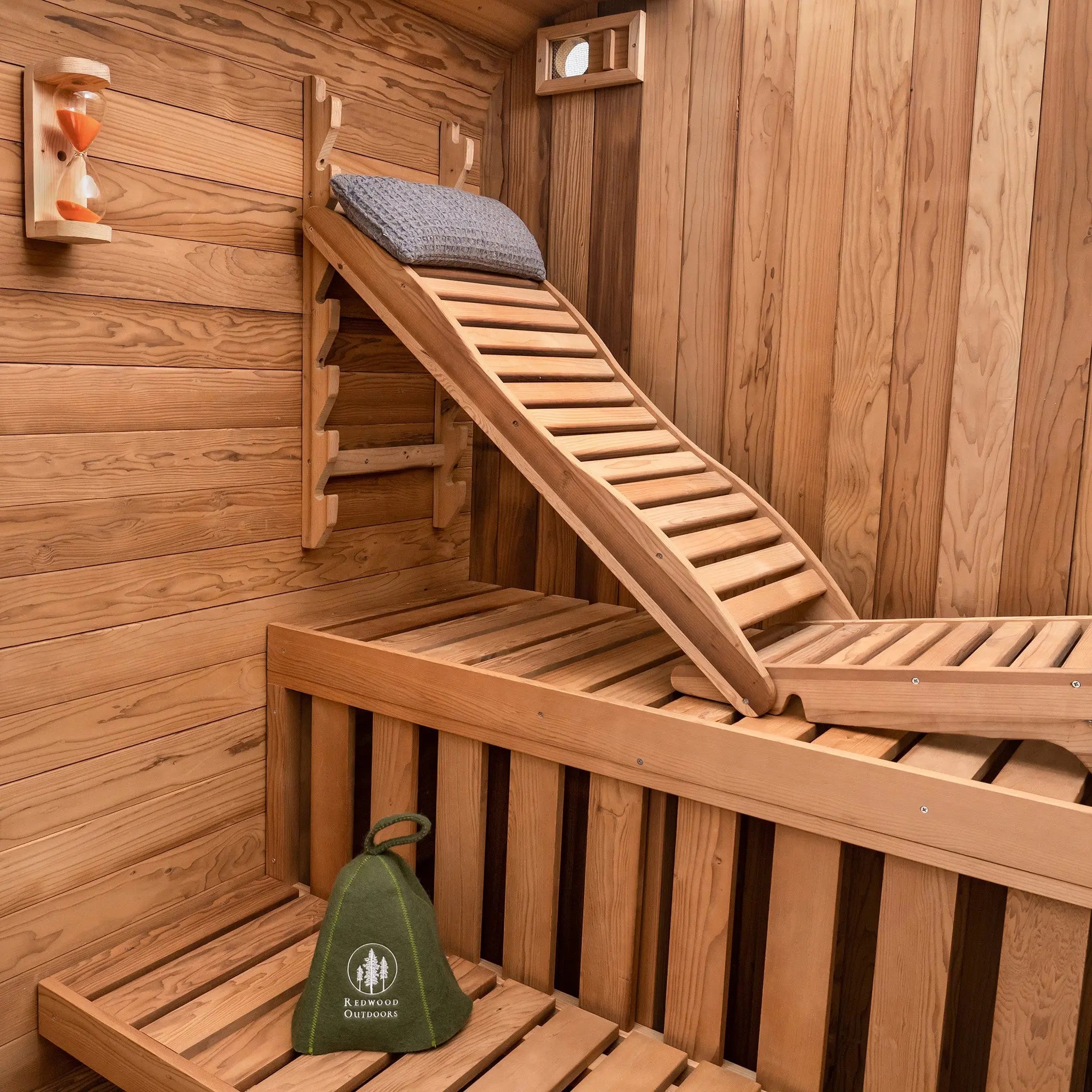 Redwood Outdoors Summit Outdoor Sauna - 6 Person - Harvia KIP 8kW Heater Redwood Outdoors