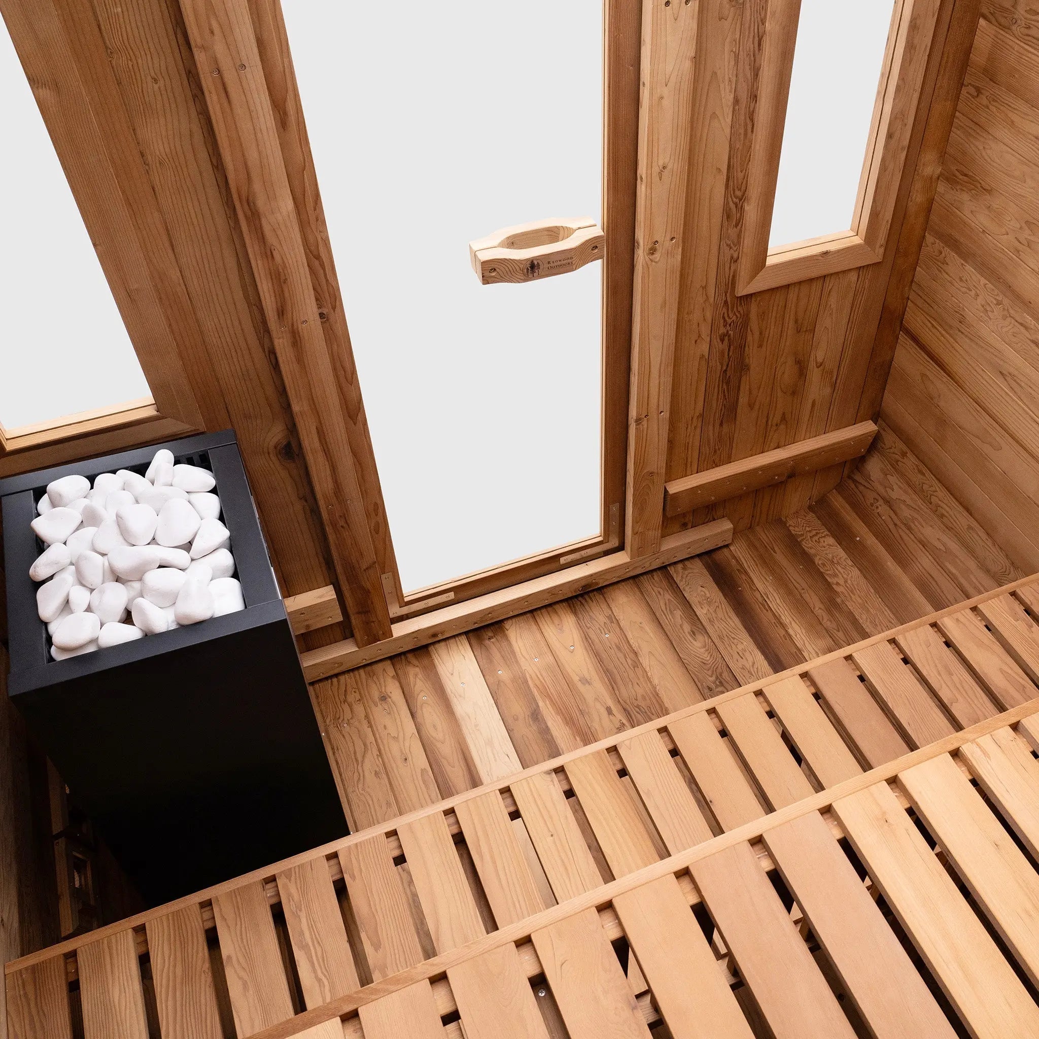 Redwood Outdoors Summit Outdoor Sauna - 6 Person - Harvia KIP 8kW Heater Redwood Outdoors
