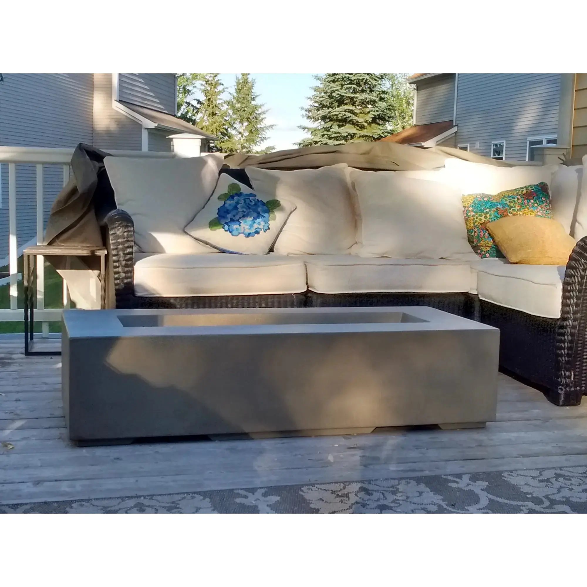 Regal 60" Rectangular Concrete Gas Fire Pit – The Outdoor Plus The Outdoor Plus