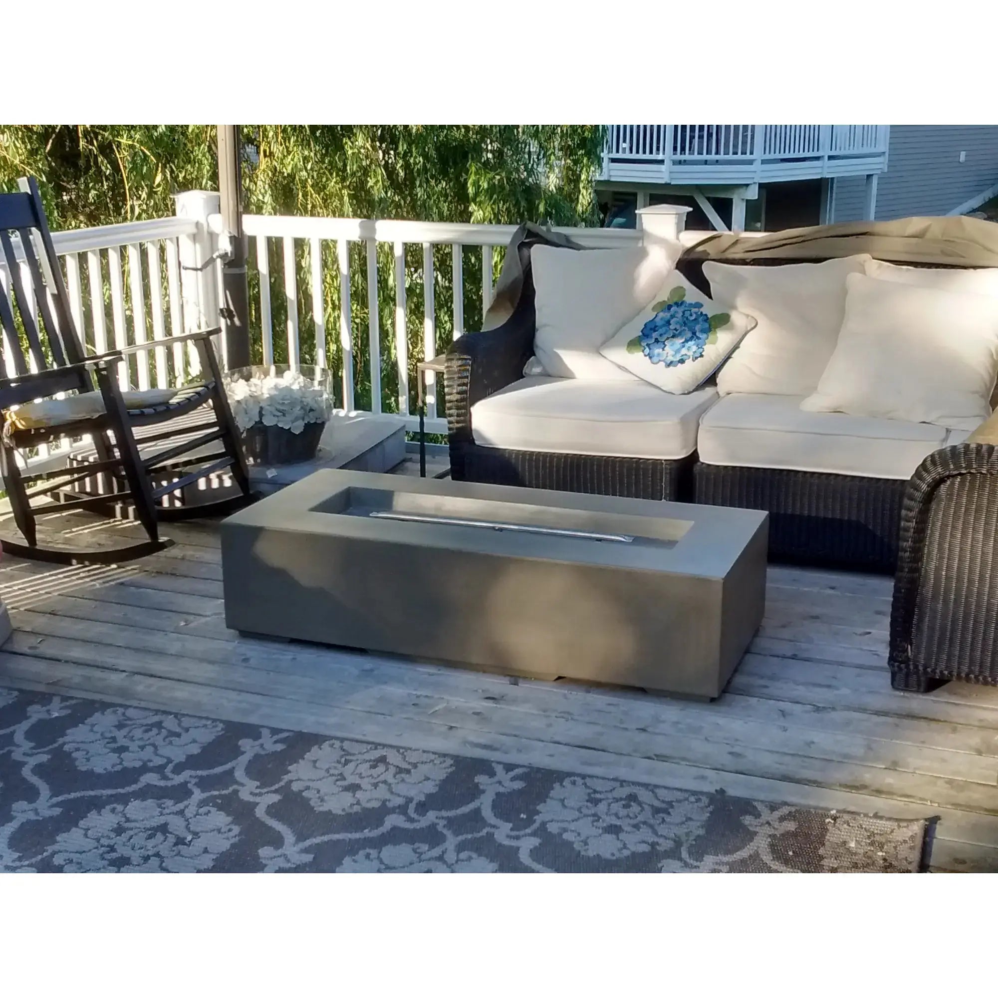 Regal 60" Rectangular Concrete Gas Fire Pit – The Outdoor Plus The Outdoor Plus