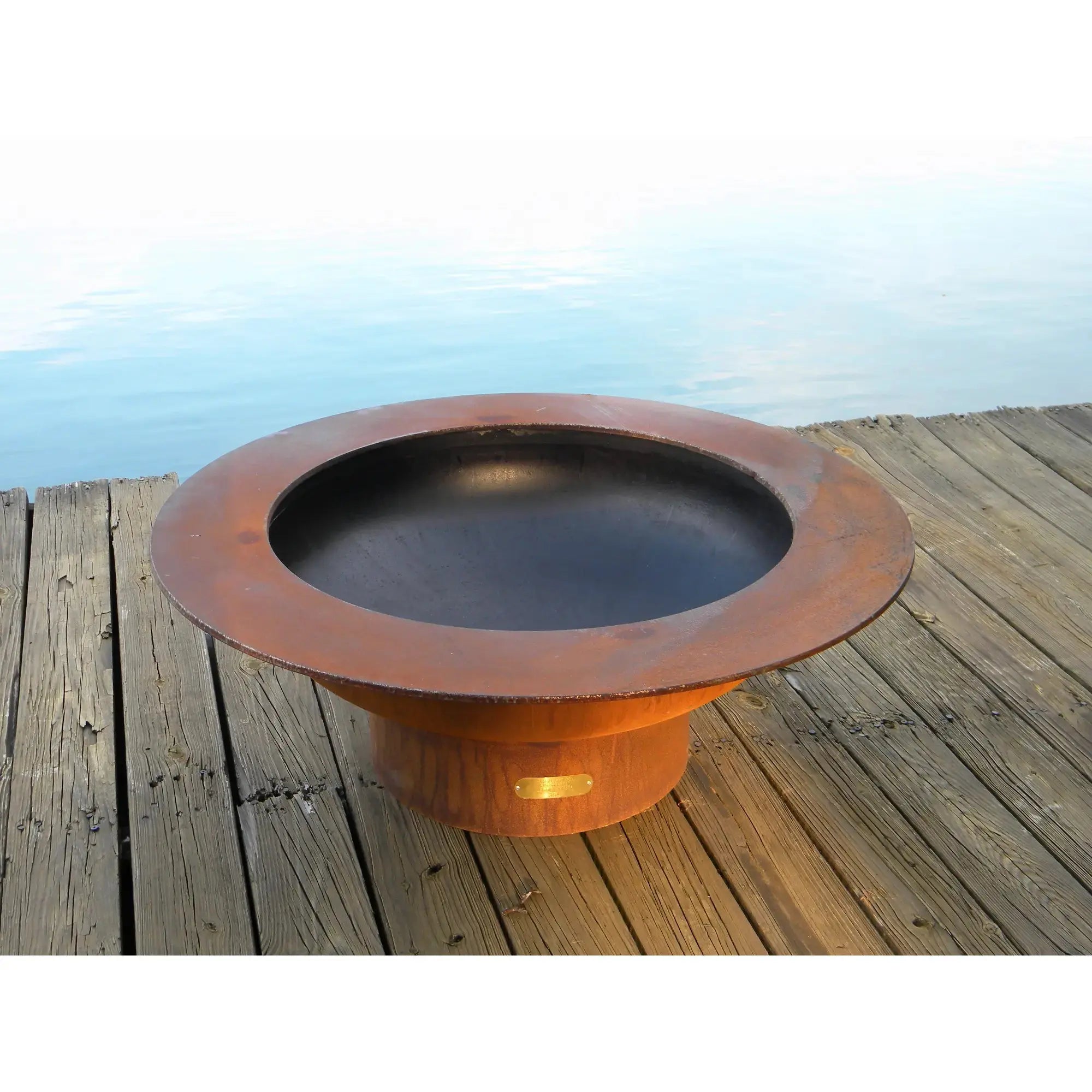 Saturn 41″ Round Wood Burning Fire Pit – Carbon Steel by Fire Pit Art Fire Pit Art
