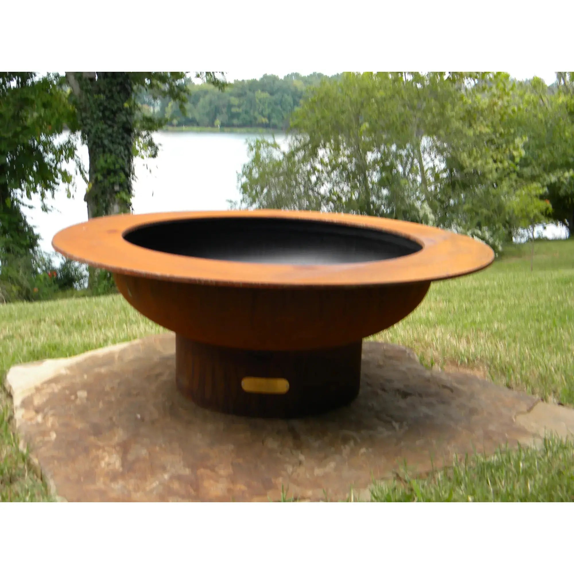 Saturn 41″ Round Wood Burning Fire Pit – Carbon Steel by Fire Pit Art Fire Pit Art