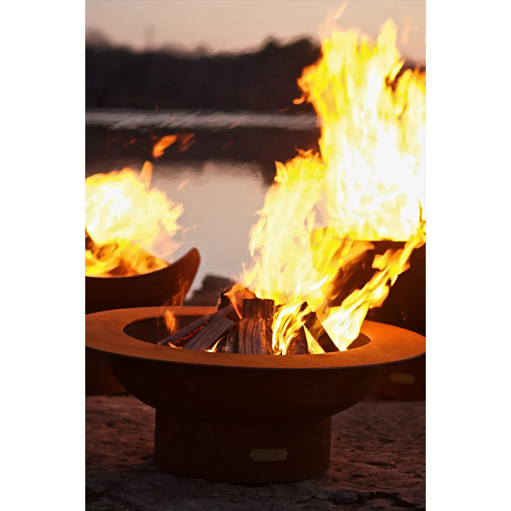 Saturn 41″ Round Wood Burning Fire Pit – Carbon Steel by Fire Pit Art Fire Pit Art