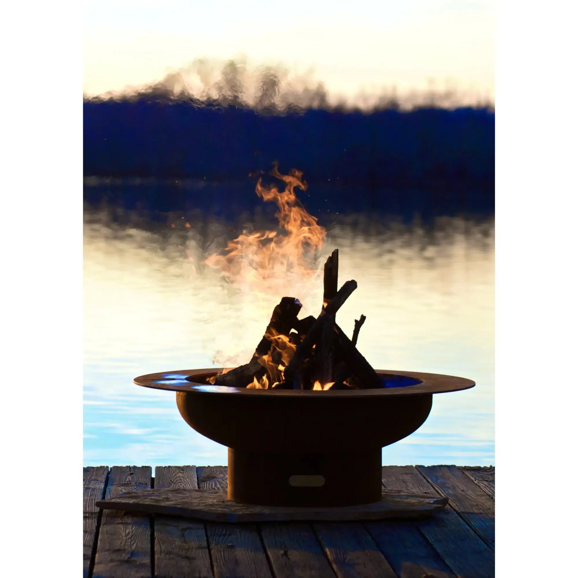 Saturn 41″ Round Wood Burning Fire Pit – Carbon Steel by Fire Pit Art Fire Pit Art