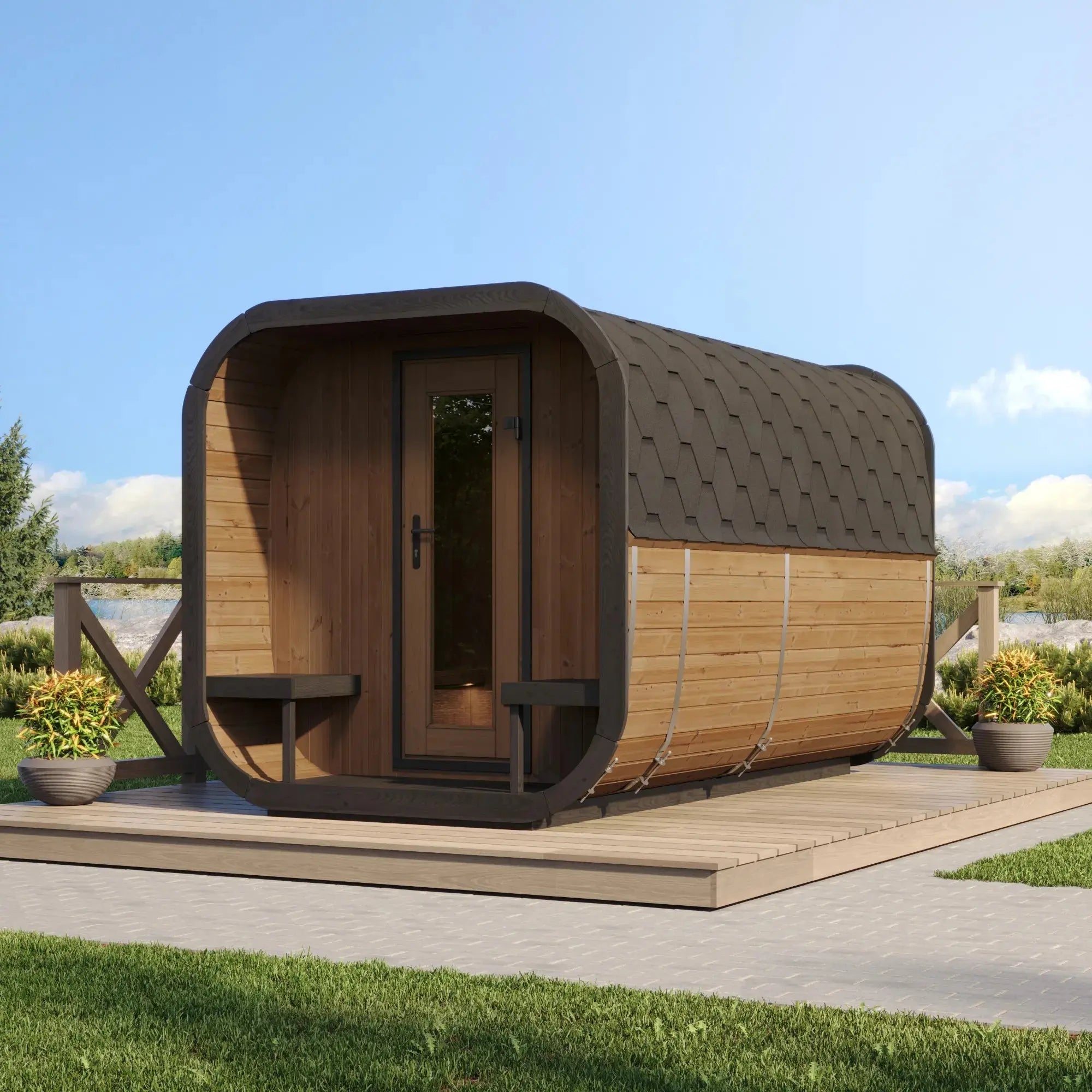 SaunaLife Model CL12GCP Cube Series Outdoor Sauna Kit SaunaLife