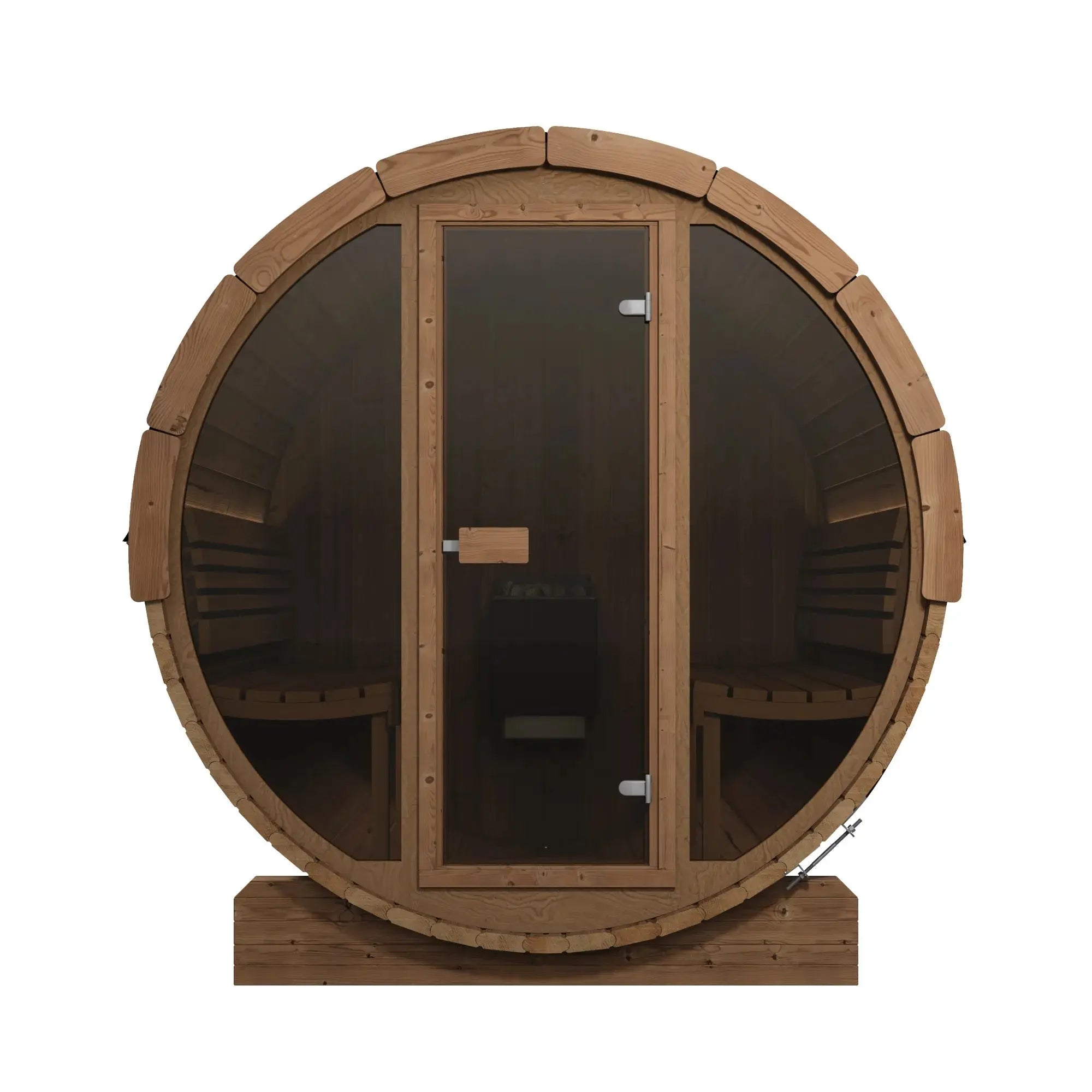 SaunaLife Model E8G Ergo Series Outdoor Sauna Barrel Kit, Glass Front SaunaLife