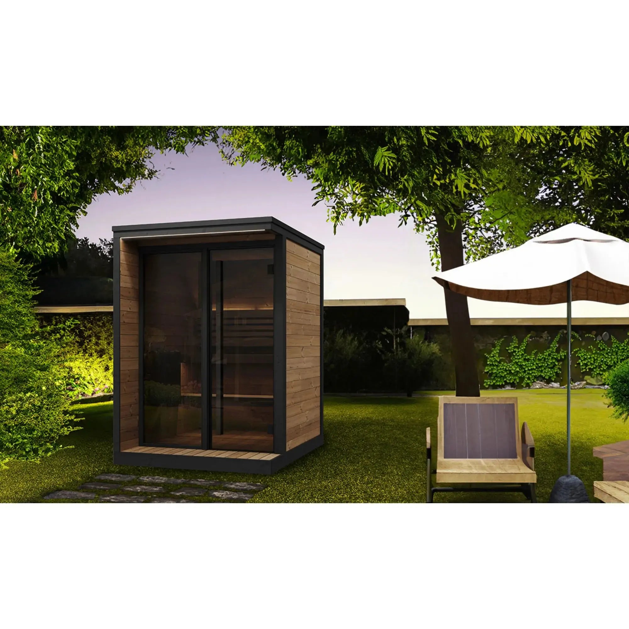 SaunaLife Model GL4 Garden Luxury Series Outdoor Home Sauna Kit SaunaLife
