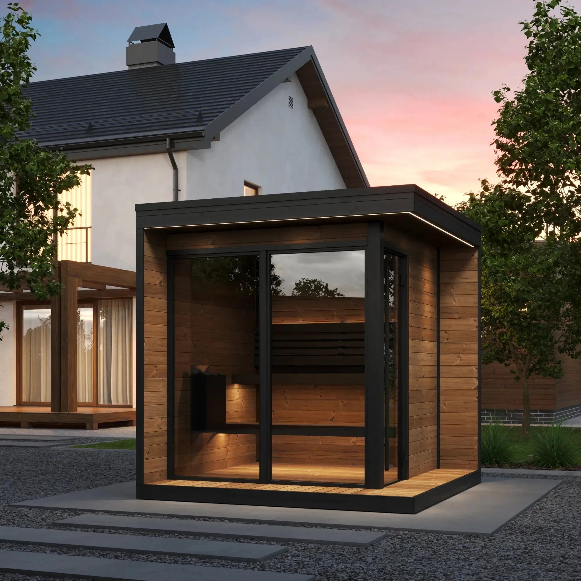 SaunaLife Model GL6 Garden Luxury Series Outdoor Home Sauna Kit SaunaLife