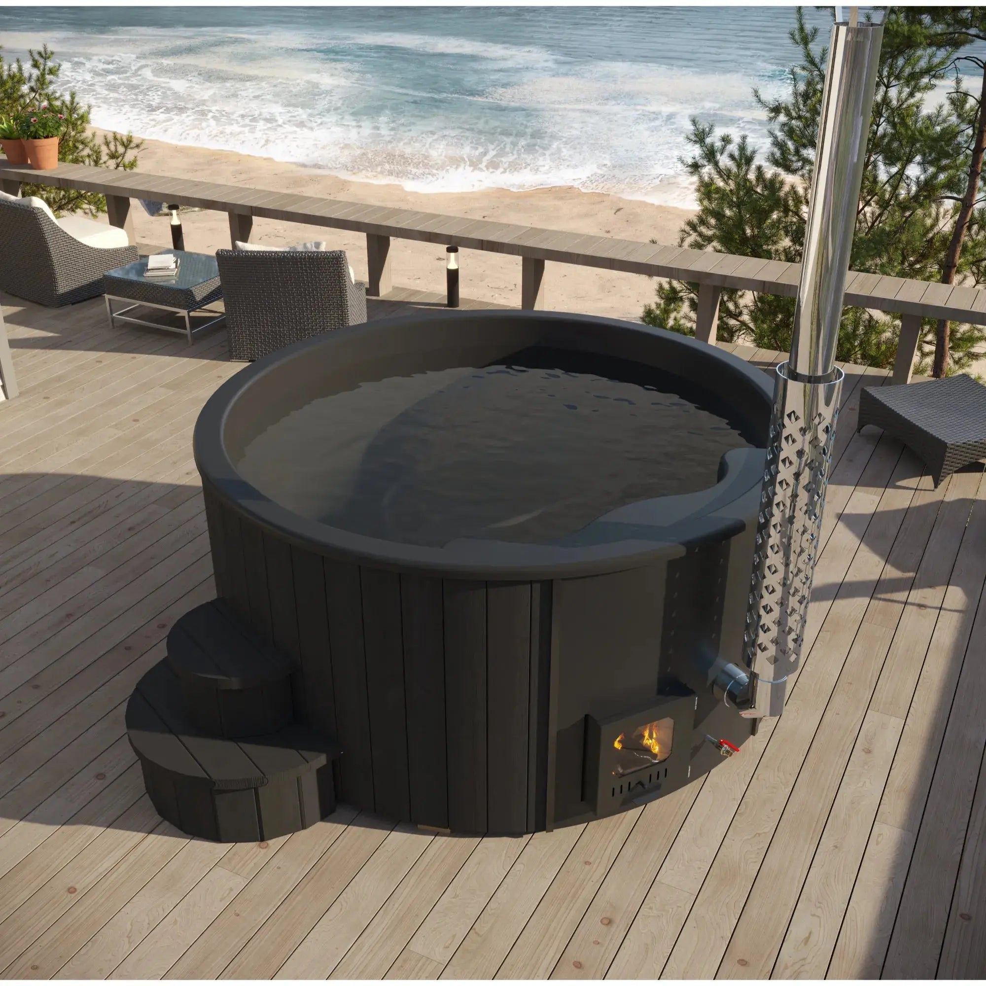 SaunaLife Model S4 Wood-Burning Hot Tub SaunaLife