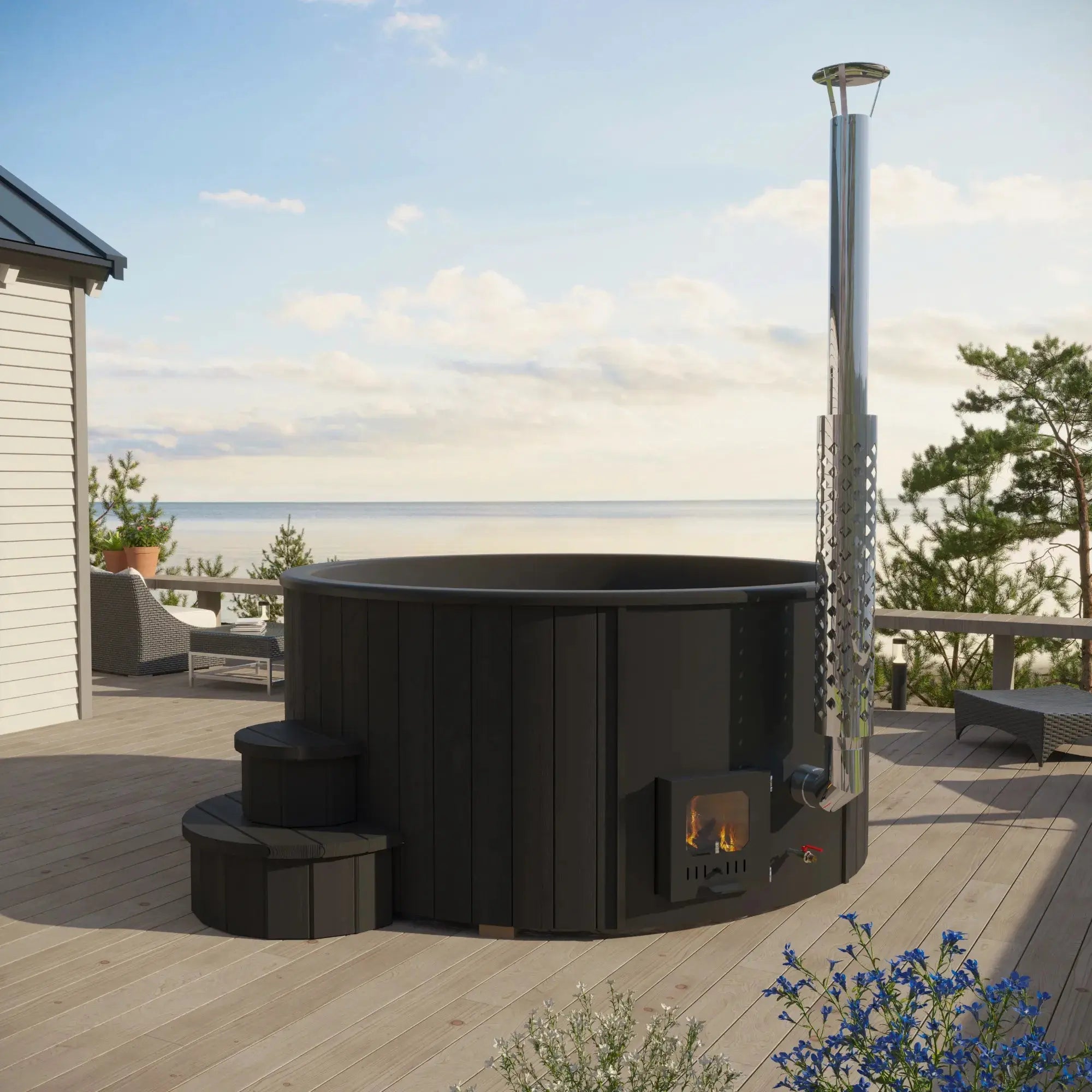 SaunaLife Model S4 Wood-Burning Hot Tub SaunaLife