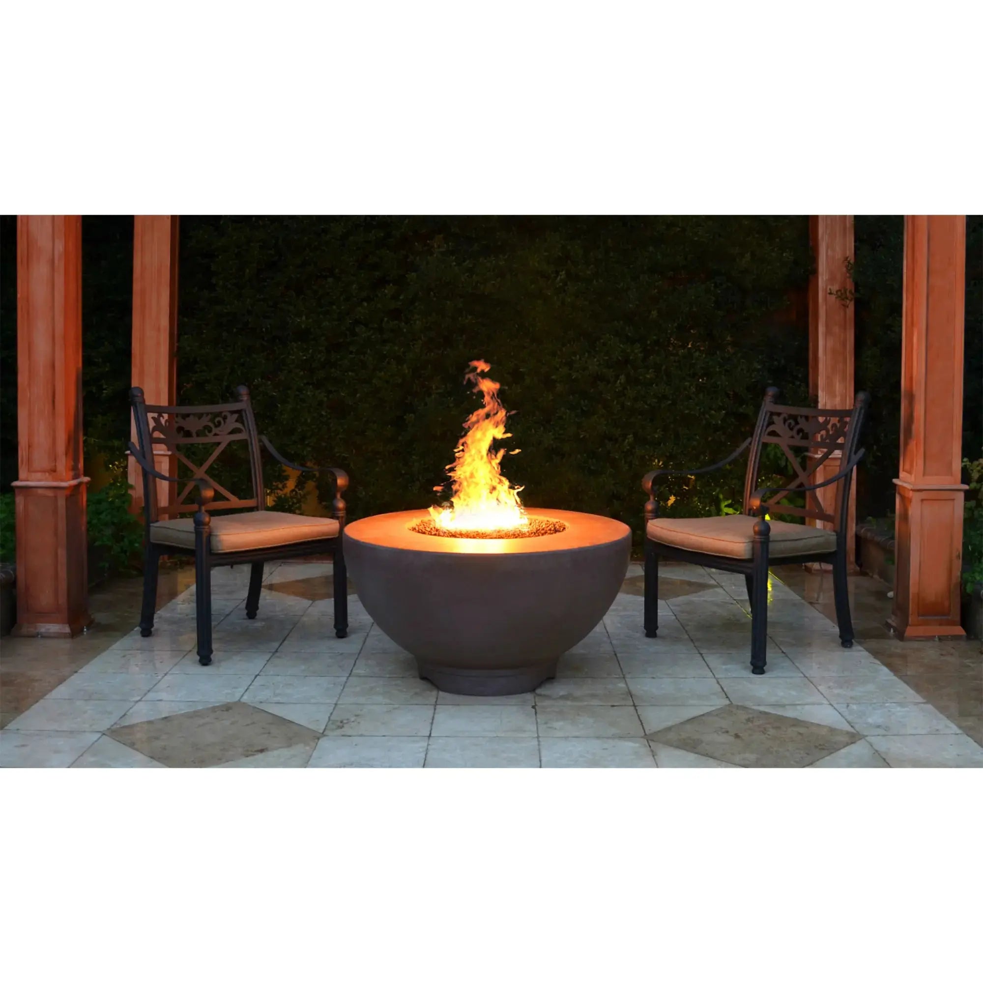 Sienna 37" Round Concrete Gas Fire Pit – The Outdoor Plus The Outdoor Plus