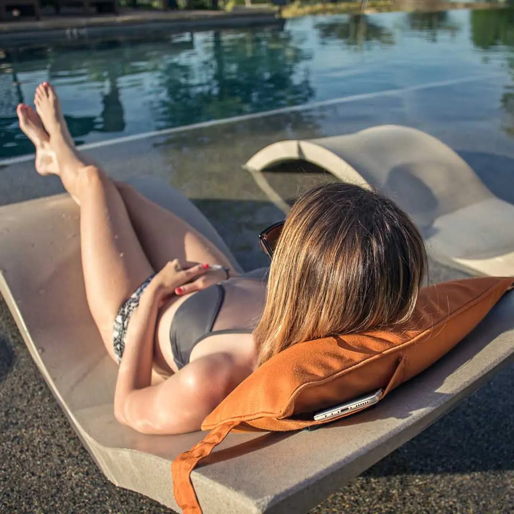 Ledge Lounger Signature Chaise Headrest Pillow Outdoor Fabric - view 3