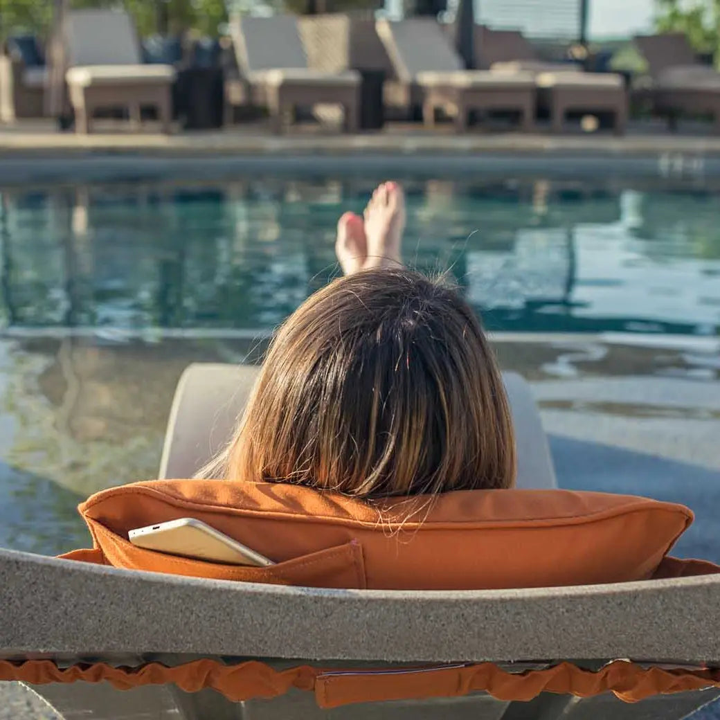Ledge Lounger Signature Chaise Headrest Pillow Outdoor Fabric - view 2