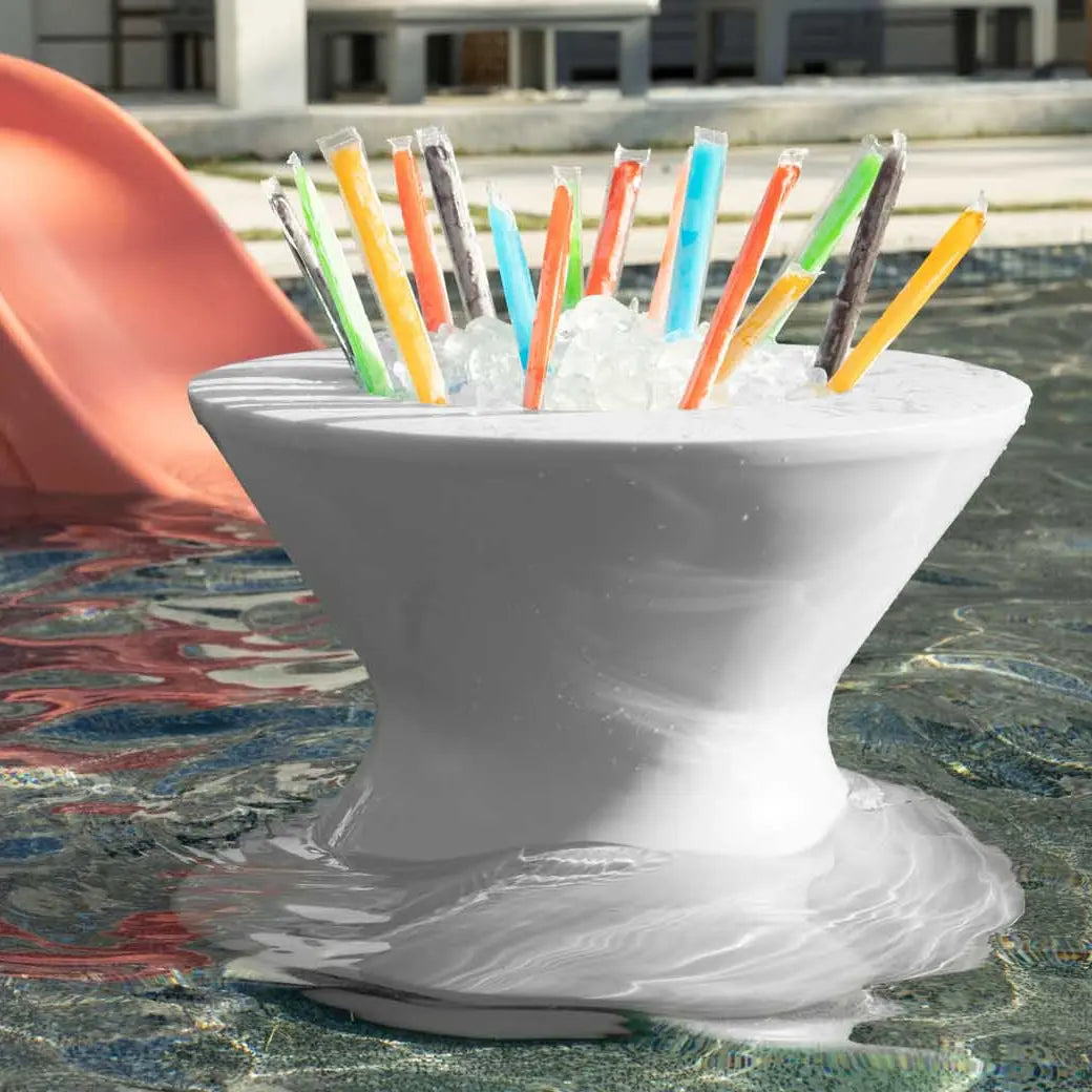 Ledge Lounger Signature Tall Ice Bin Side Table 22" Resin In-Pool Side Table - view 2