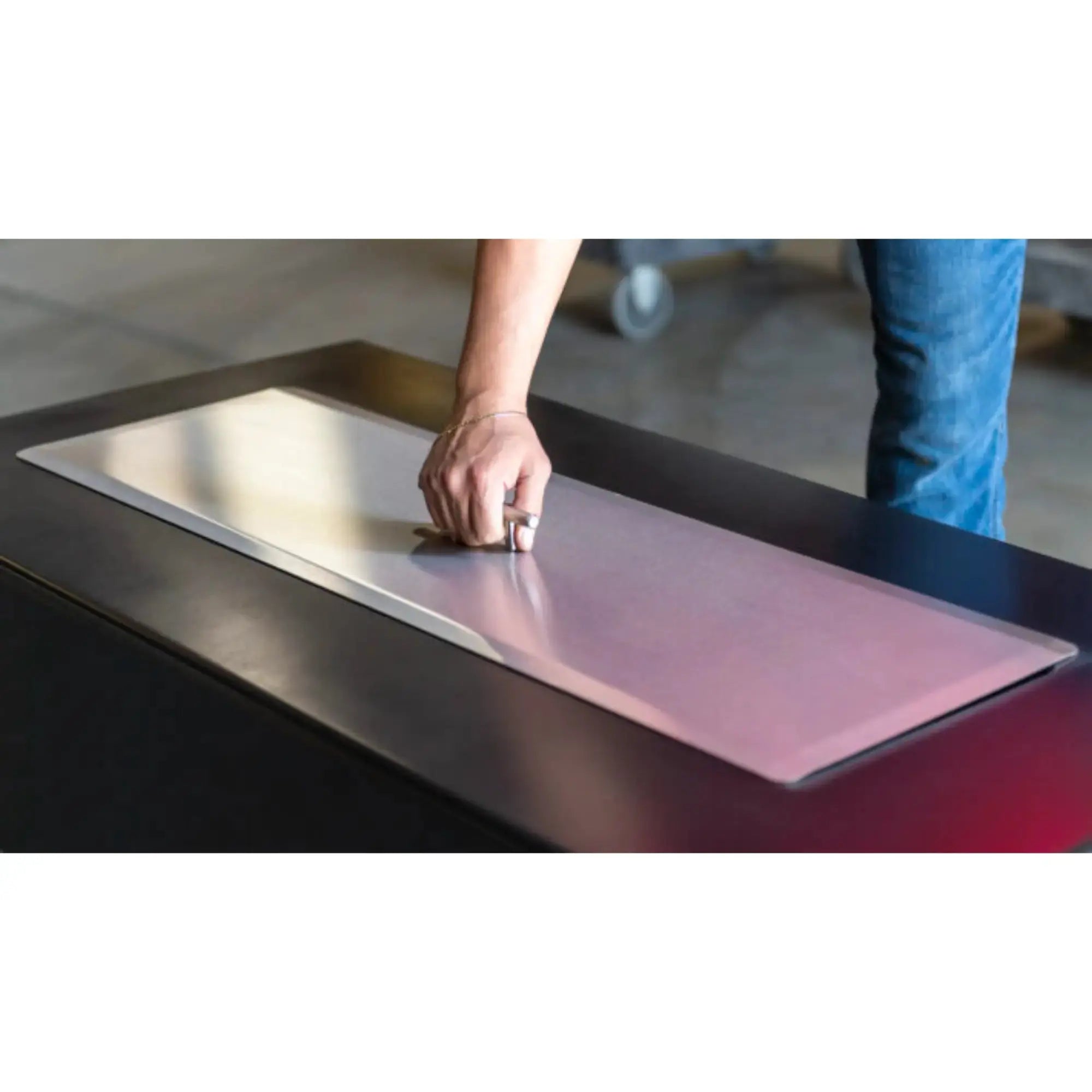The Outdoor Plus 12″ x 50″ Rectangular Stainless Steel Burn Area Cover – Stainless Steel Handle – OPT-RC1250 The Outdoor Plus