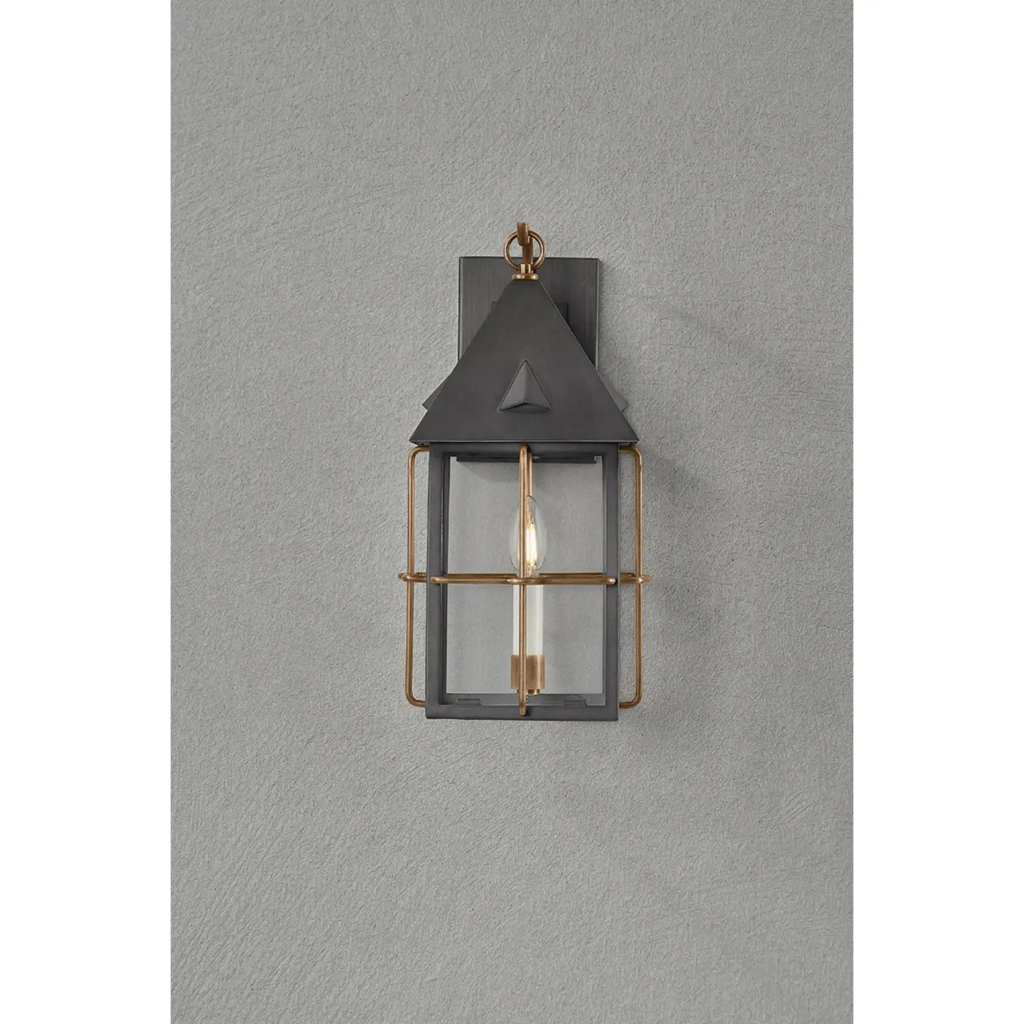 Troy Lighting Toby 17-Inch Outdoor Wall Sconce - Patina Brass - Wet Rated - B6617-PBR/GRA Troy Lighting
