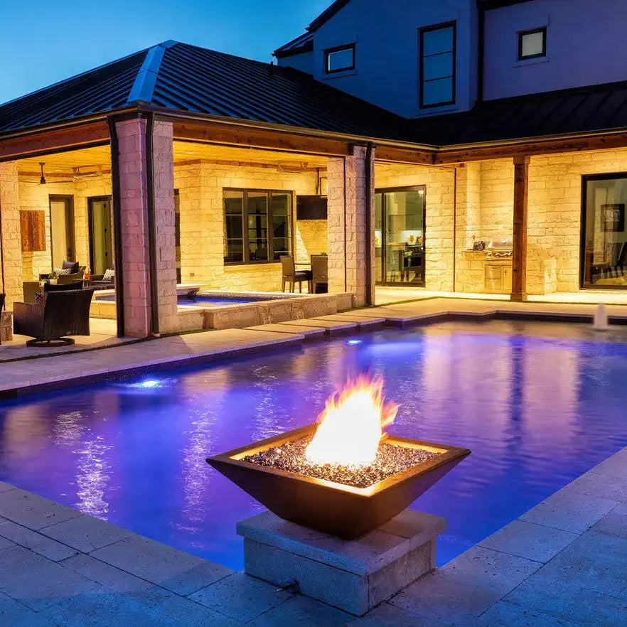 Maya 36" Square Concrete Fire & Water Bowl – The Outdoor Plus The Outdoor Plus