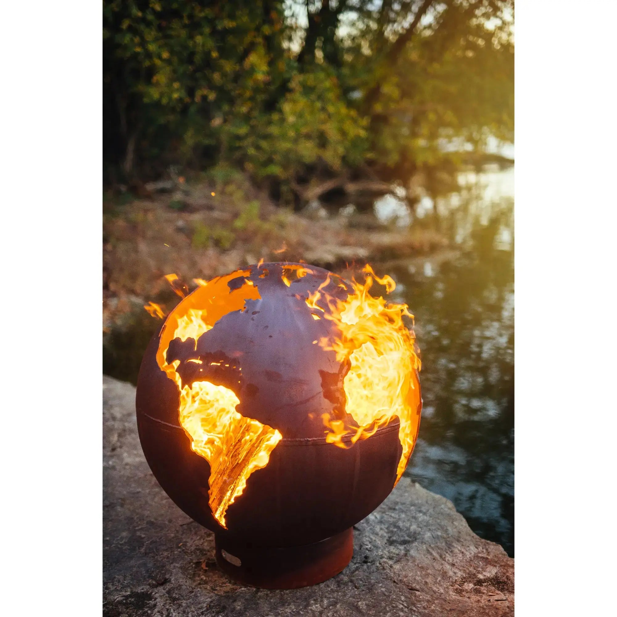 Third Rock 36″ Round Wood Burning Fire Pit – Carbon Steel by Fire Pit Art Fire Pit Art