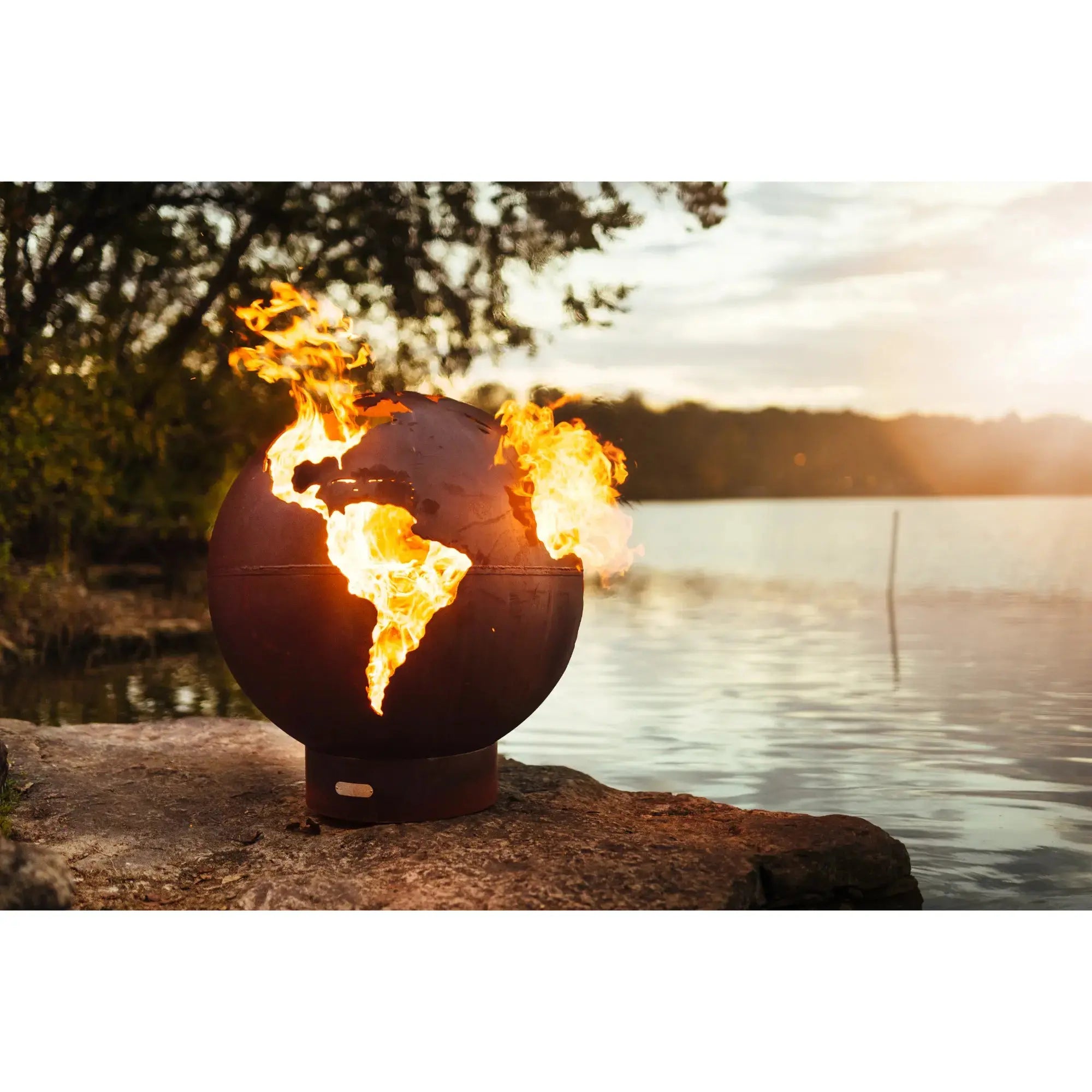 Third Rock 36″ Round Wood Burning Fire Pit – Carbon Steel by Fire Pit Art Fire Pit Art