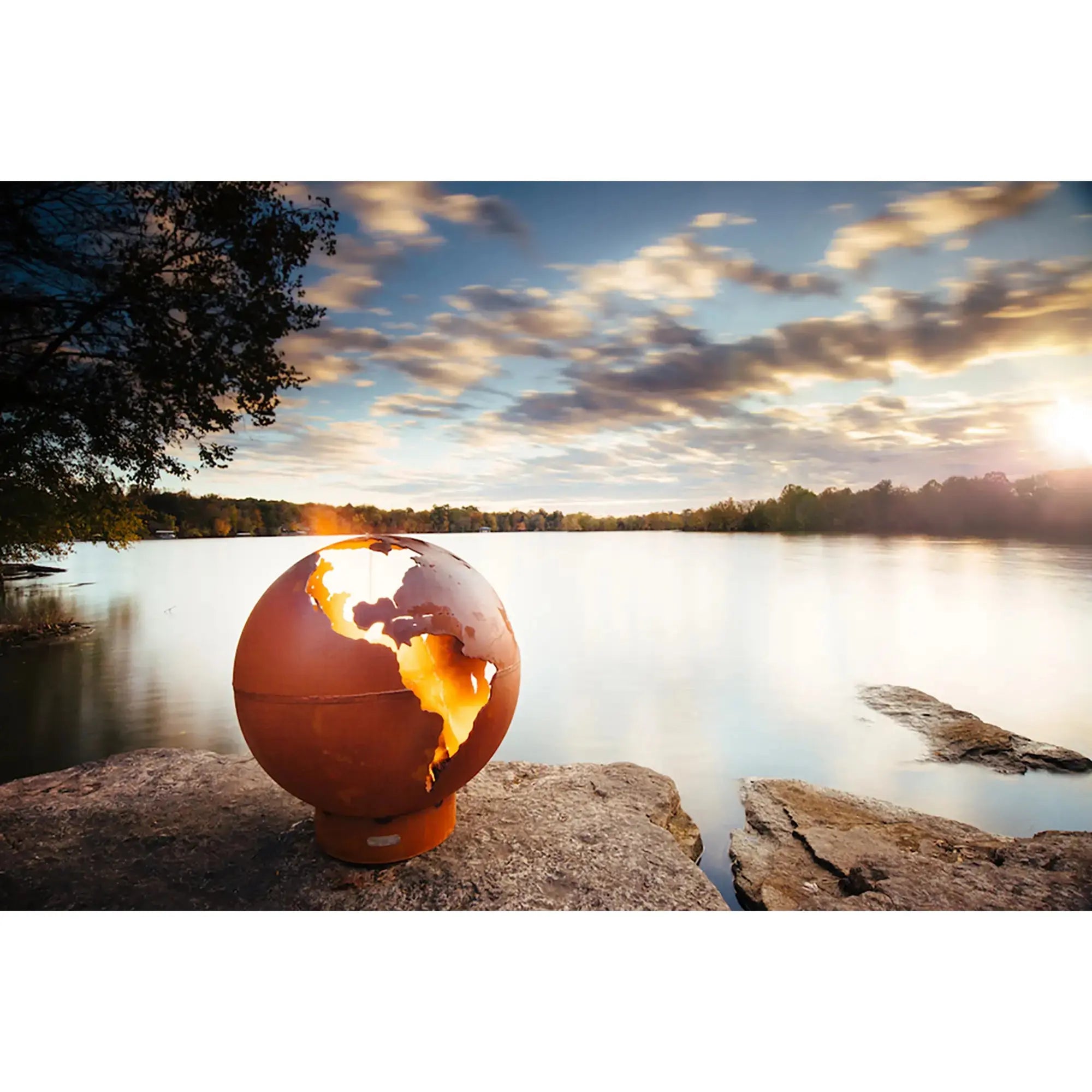 Third Rock 36″ Round Wood Burning Fire Pit – Carbon Steel by Fire Pit Art Fire Pit Art