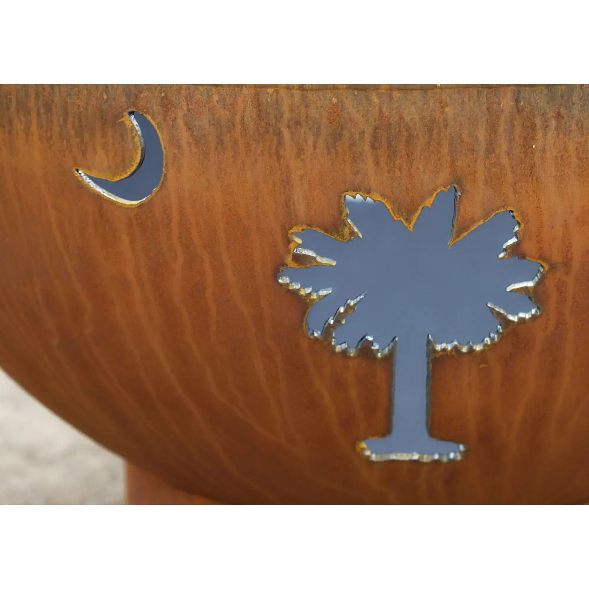 Tropical Moon 36″ Round Wood Burning Fire Pit – Carbon Steel by Fire Pit Art Fire Pit Art