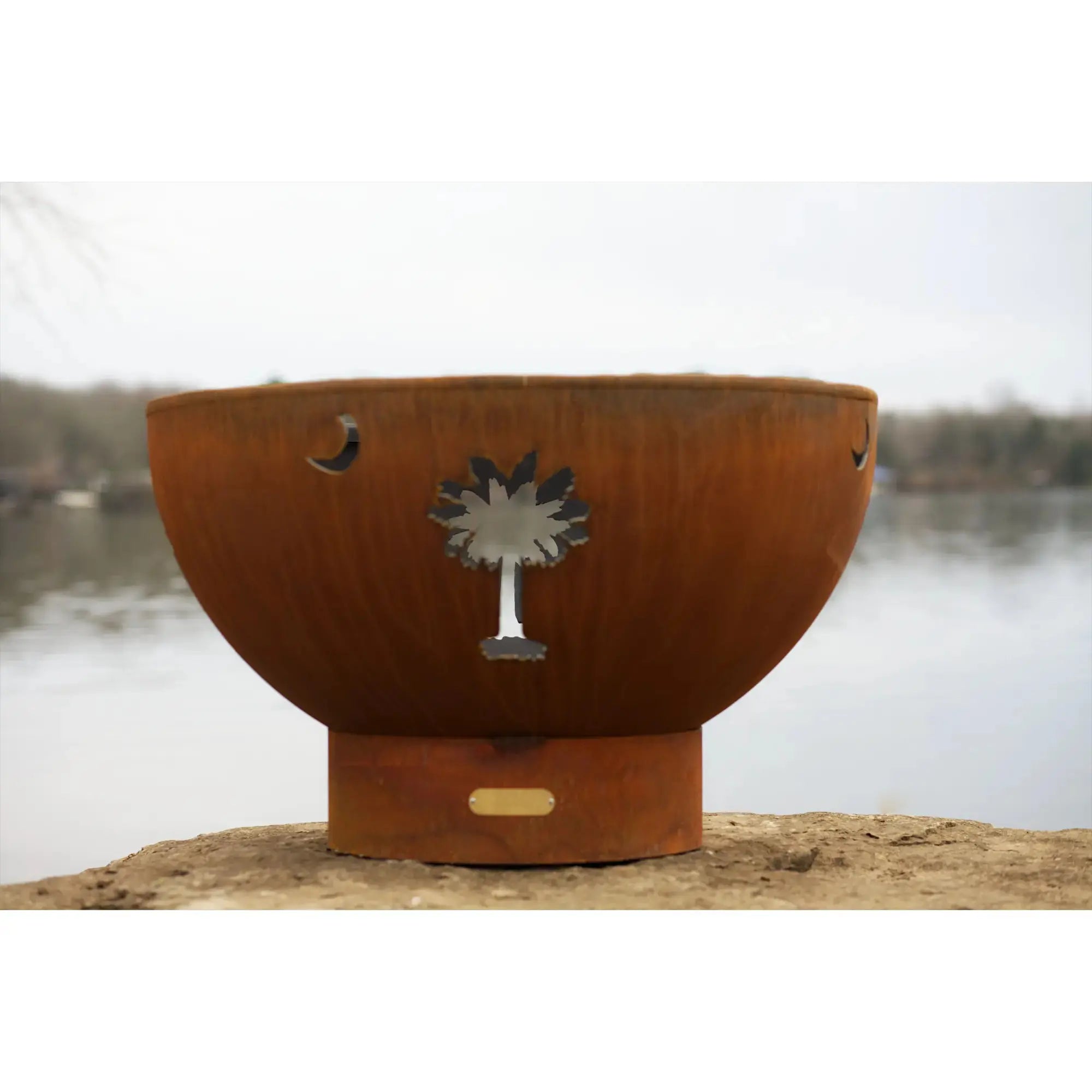 Tropical Moon 36″ Round Wood Burning Fire Pit – Carbon Steel by Fire Pit Art Fire Pit Art