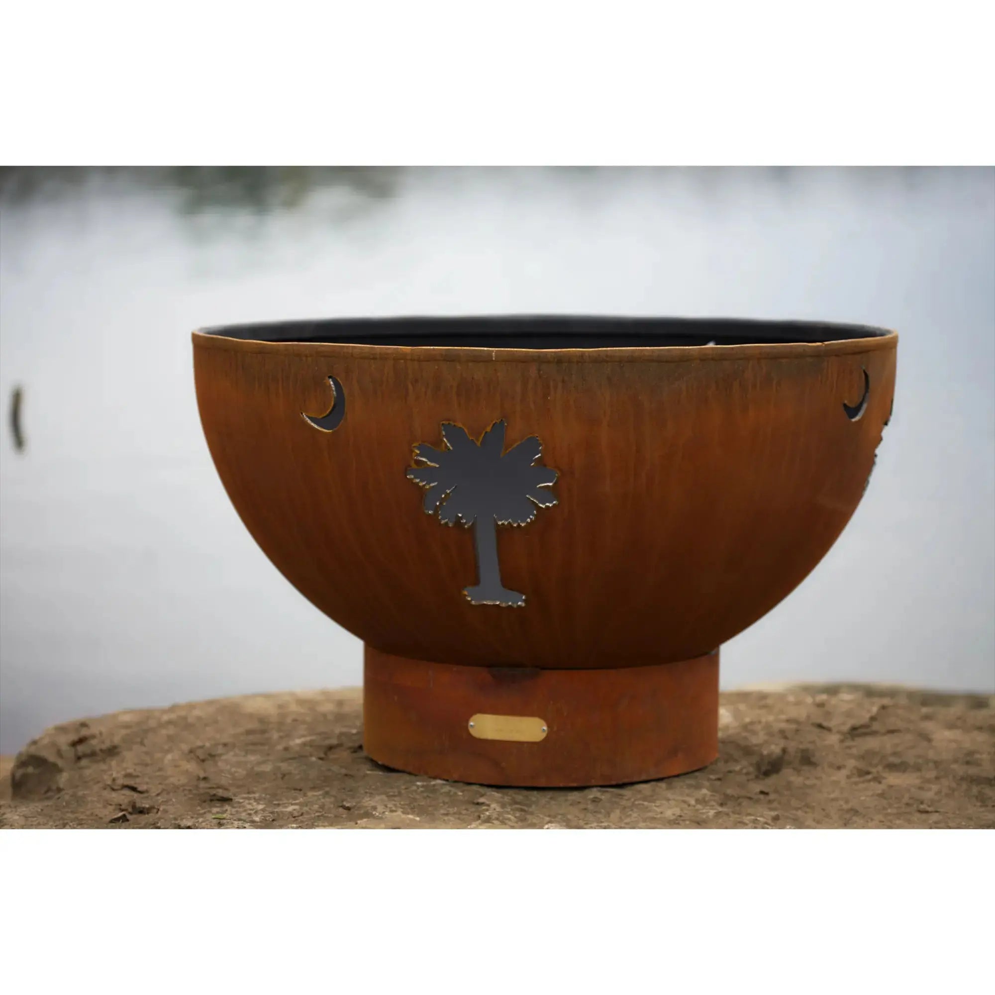 Tropical Moon 36″ Round Wood Burning Fire Pit – Carbon Steel by Fire Pit Art Fire Pit Art