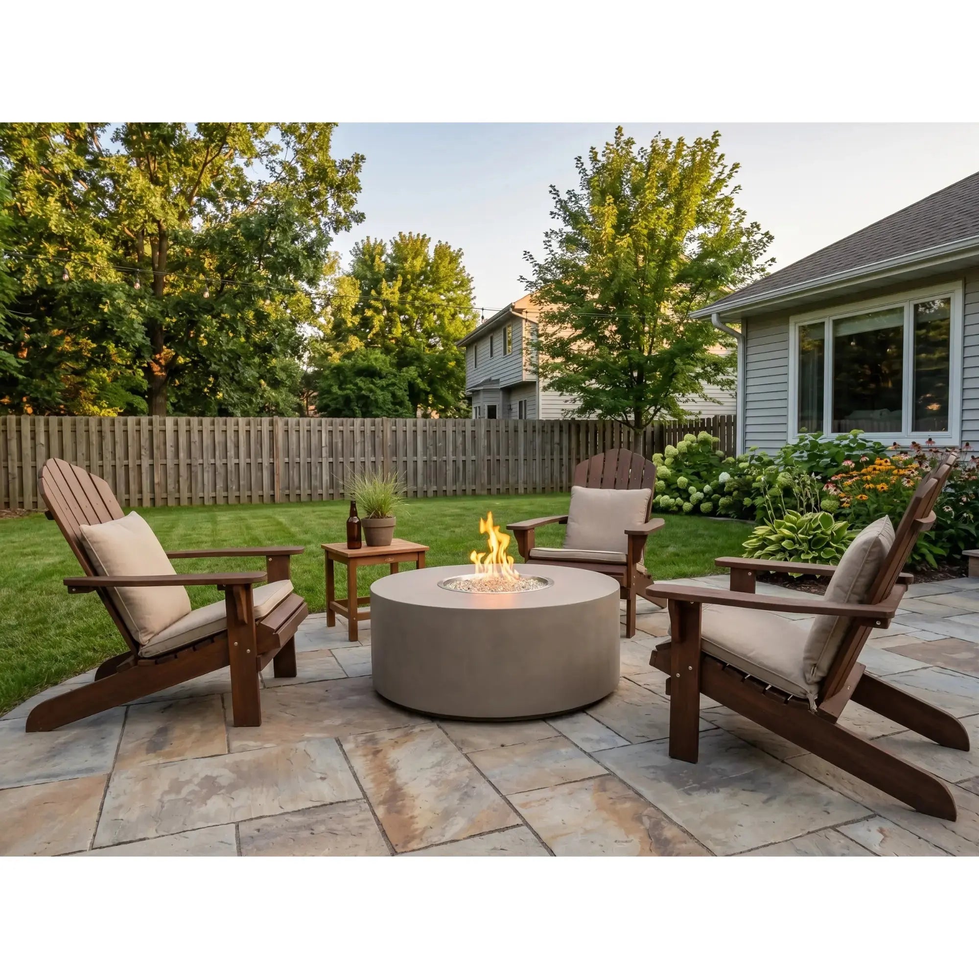 Vosera 48" Round Gas Fire Pit Table – The Outdoor GreatRoom Company The Outdoor GreatRoom Company