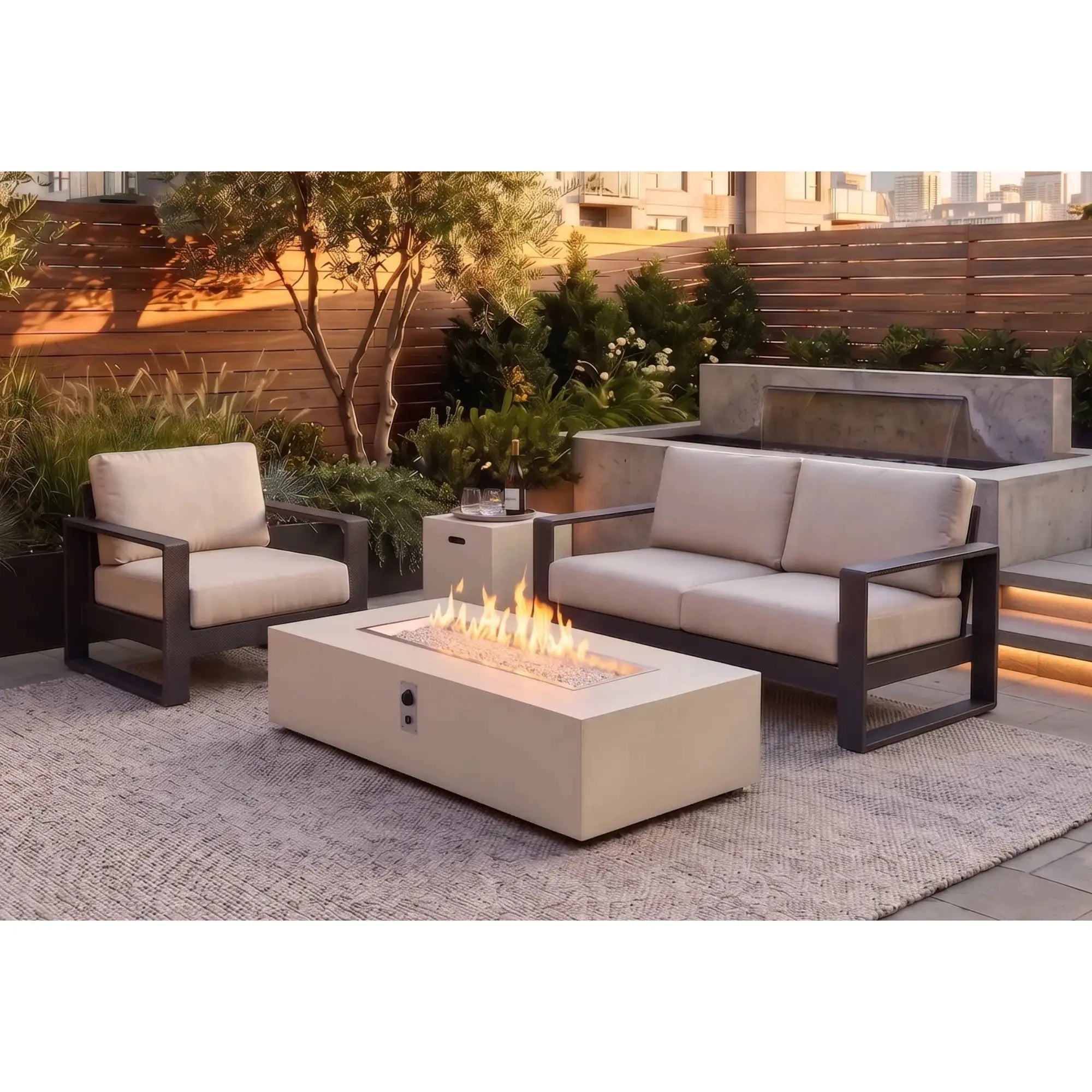 Vosera 60" Linear Gas Fire Pit Table – The Outdoor GreatRoom Company The Outdoor GreatRoom Company